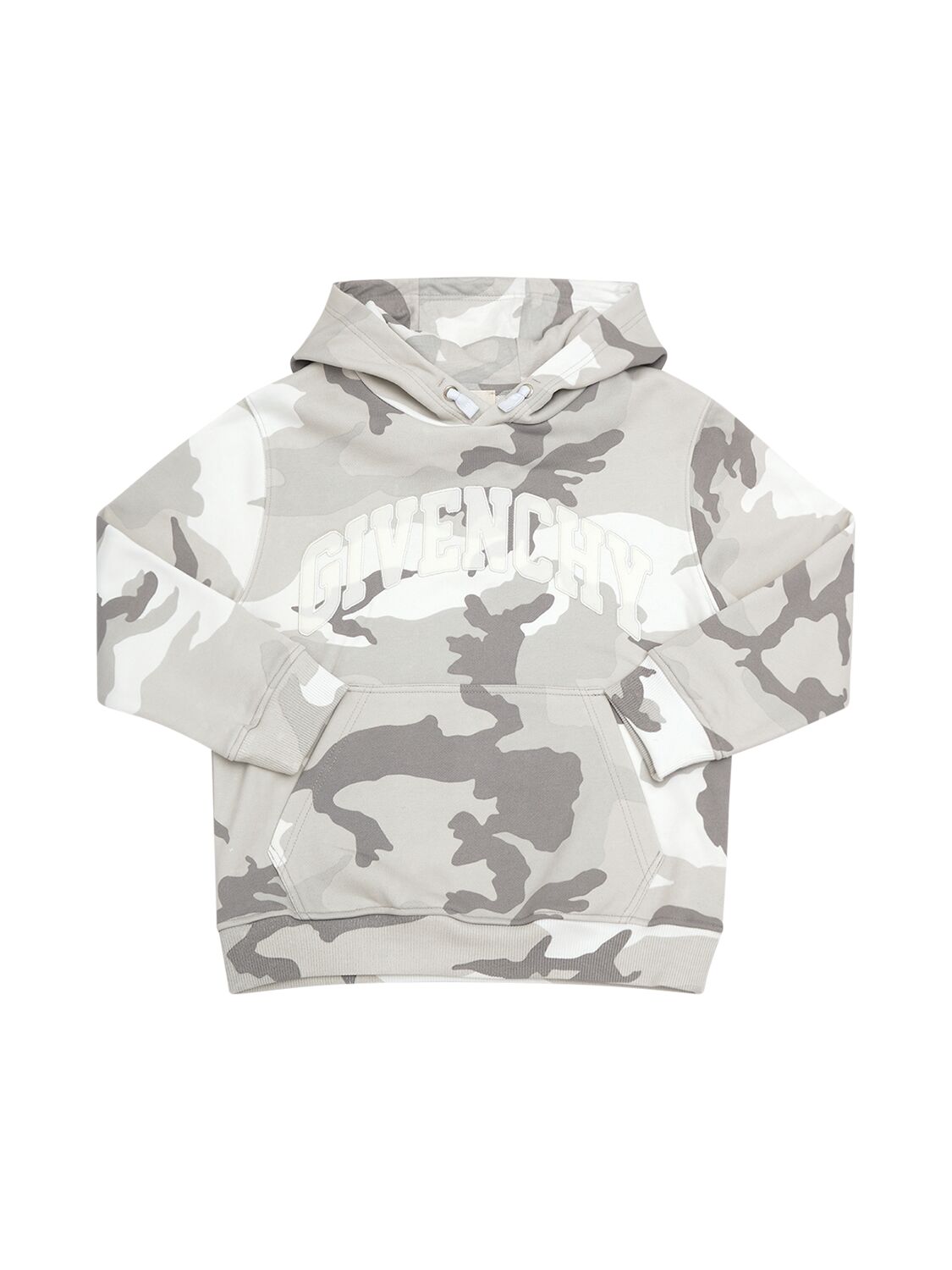 Givenchy Printed Cotton Fleece Hoodie In Gray