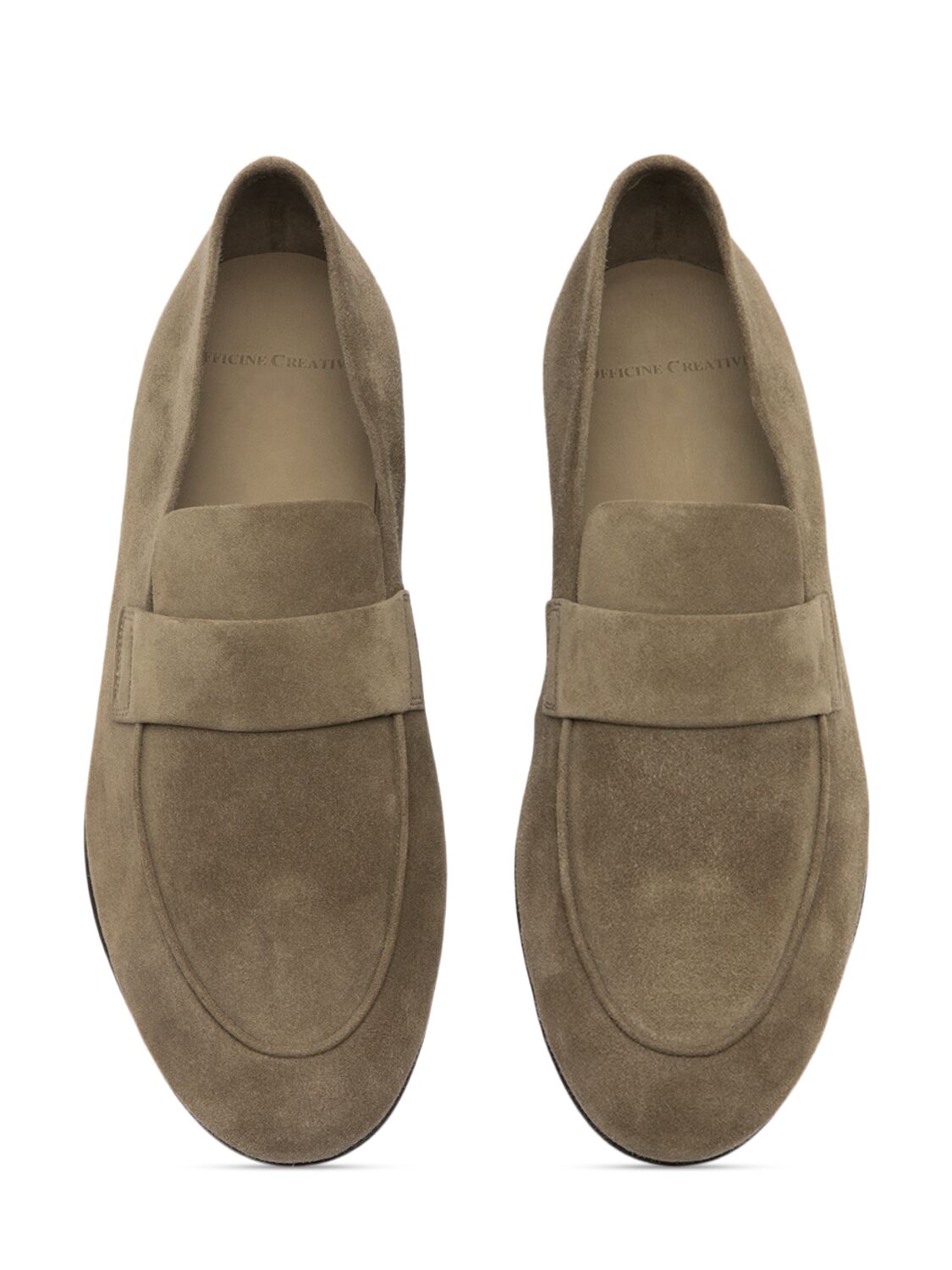 Shop Officine Creative Airto Suede Leather Loafers In Lead