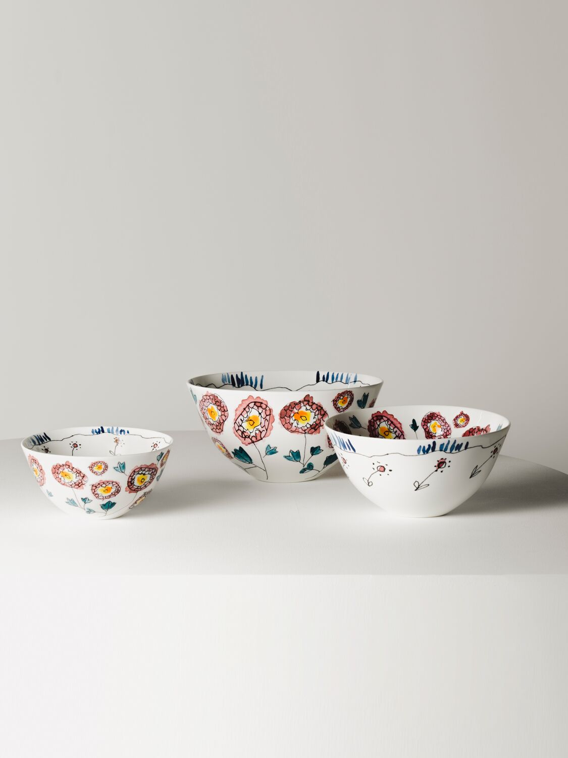 Marni By Serax Set Of 2 Anemone Milk Serving Bowls In White