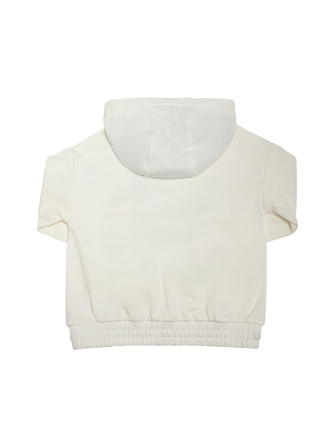 Shop Kenzo Cotton Fleece Hoodie In Off-white