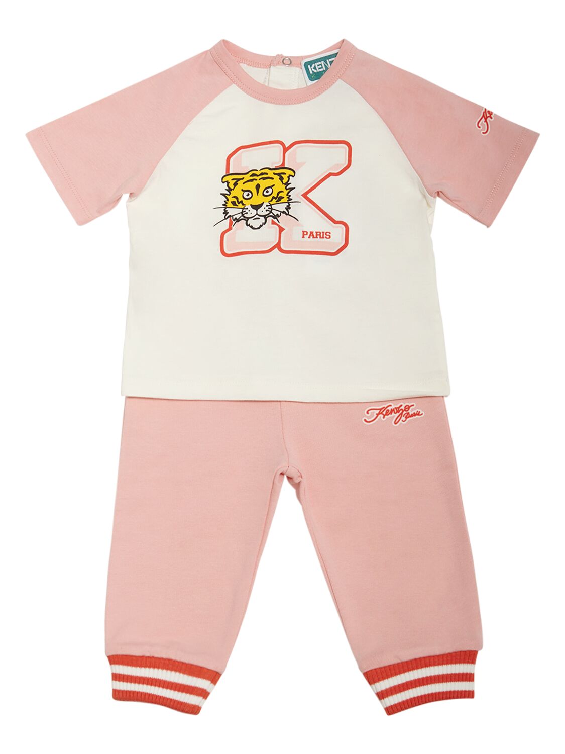 Kenzo Kids' Cotton T-shirt & Sweatpants In Pink