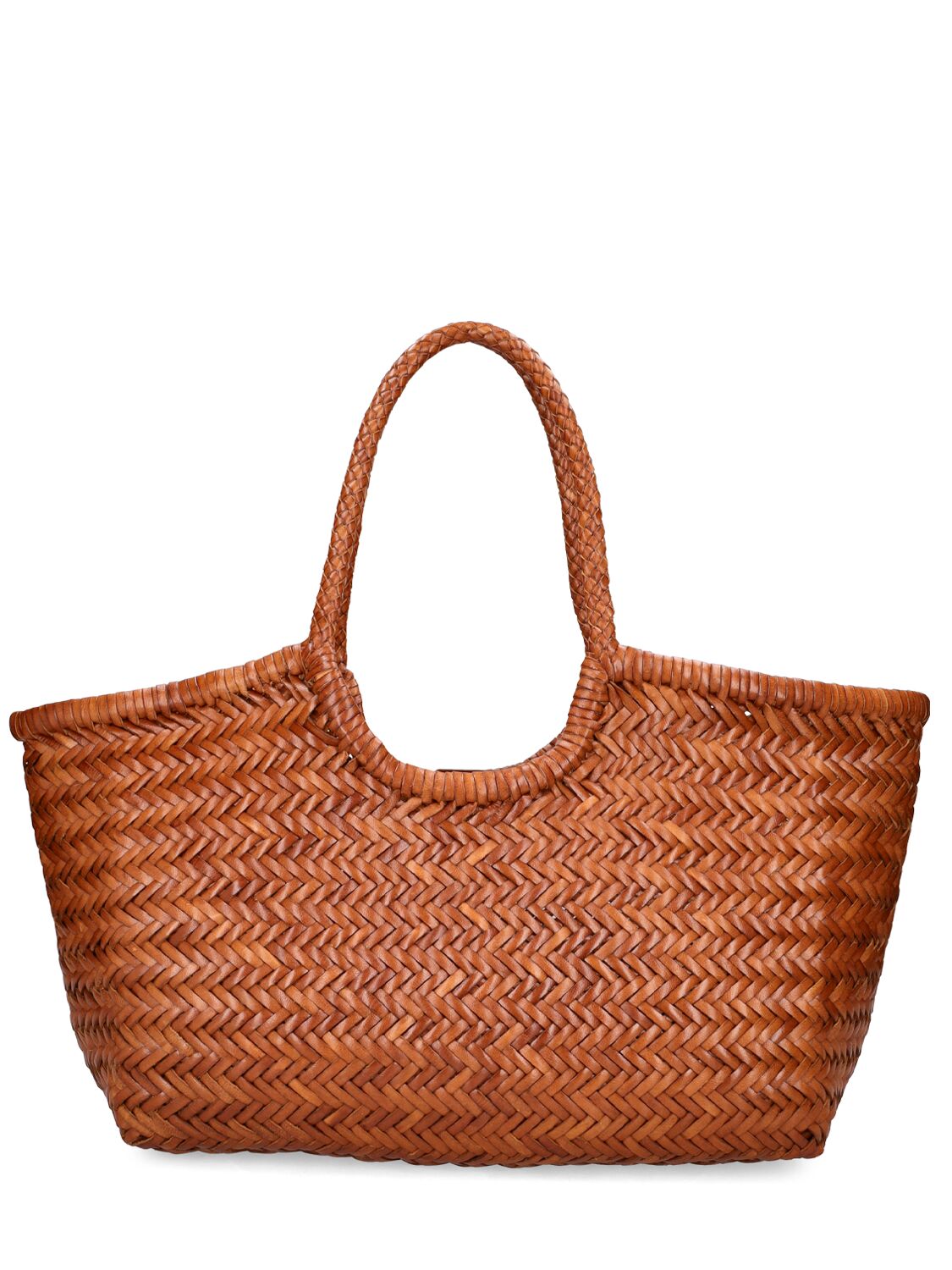 Big Nantucket Woven Leather Basket Bag