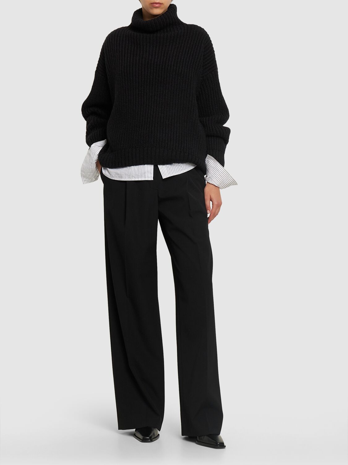 Shop Anine Bing Sydney Wool Blend Sweater In Black