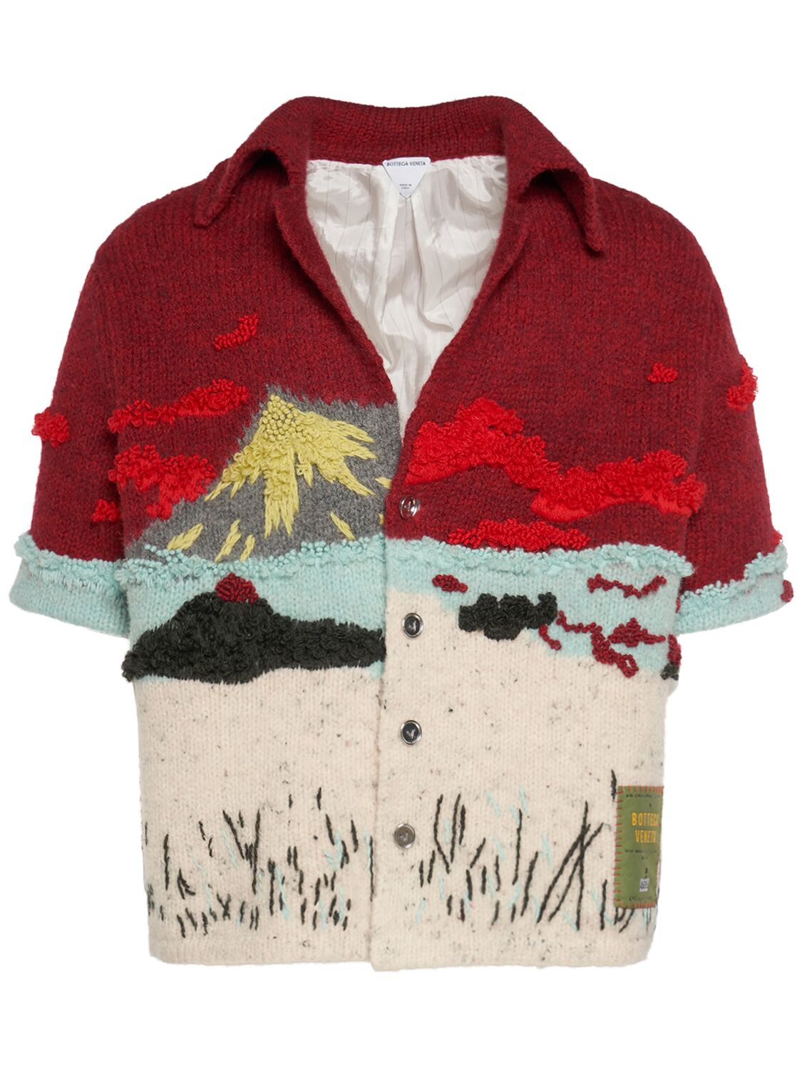 Image of Embroidered Intarsia Wool Shirt