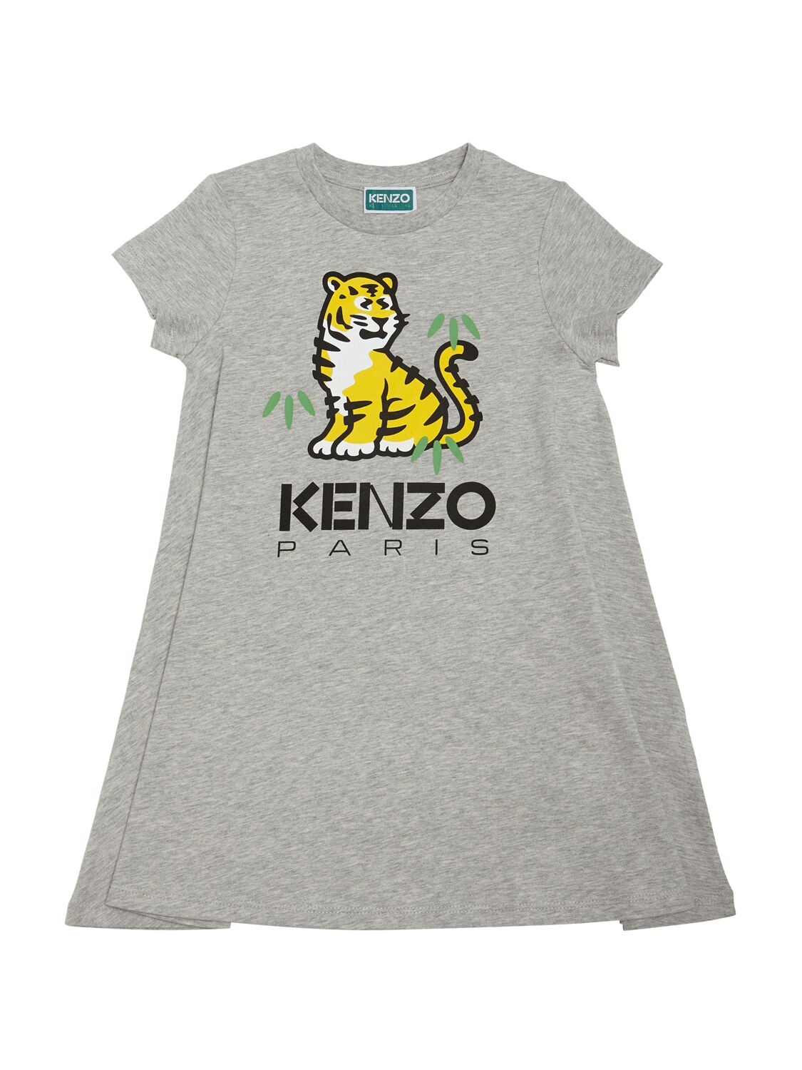 Kenzo Kids' Logo-print Cotton Dress In Grey Marl