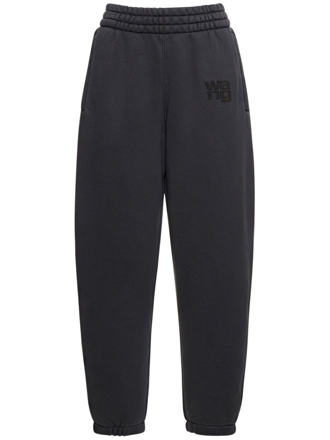 Alexander Wang Essential Cotton Terry Sweatpants In Dark Grey