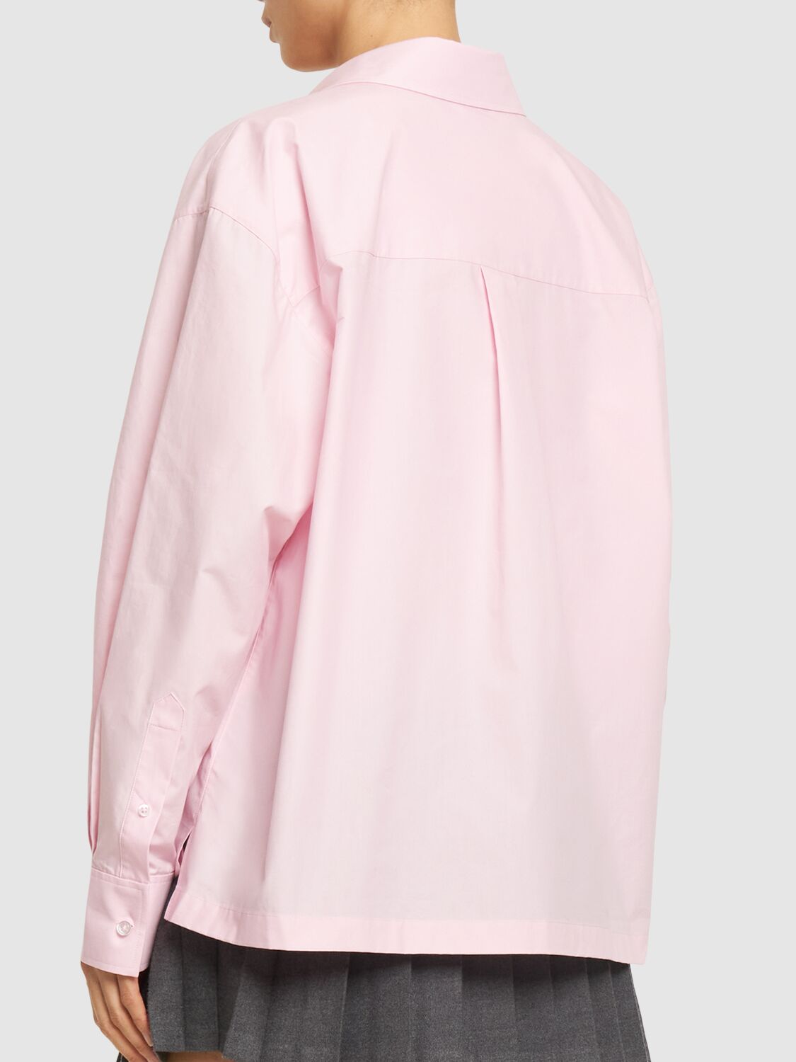 Shop Alexander Wang Button Up Cotton Shirt W/ Logo In Light Pink