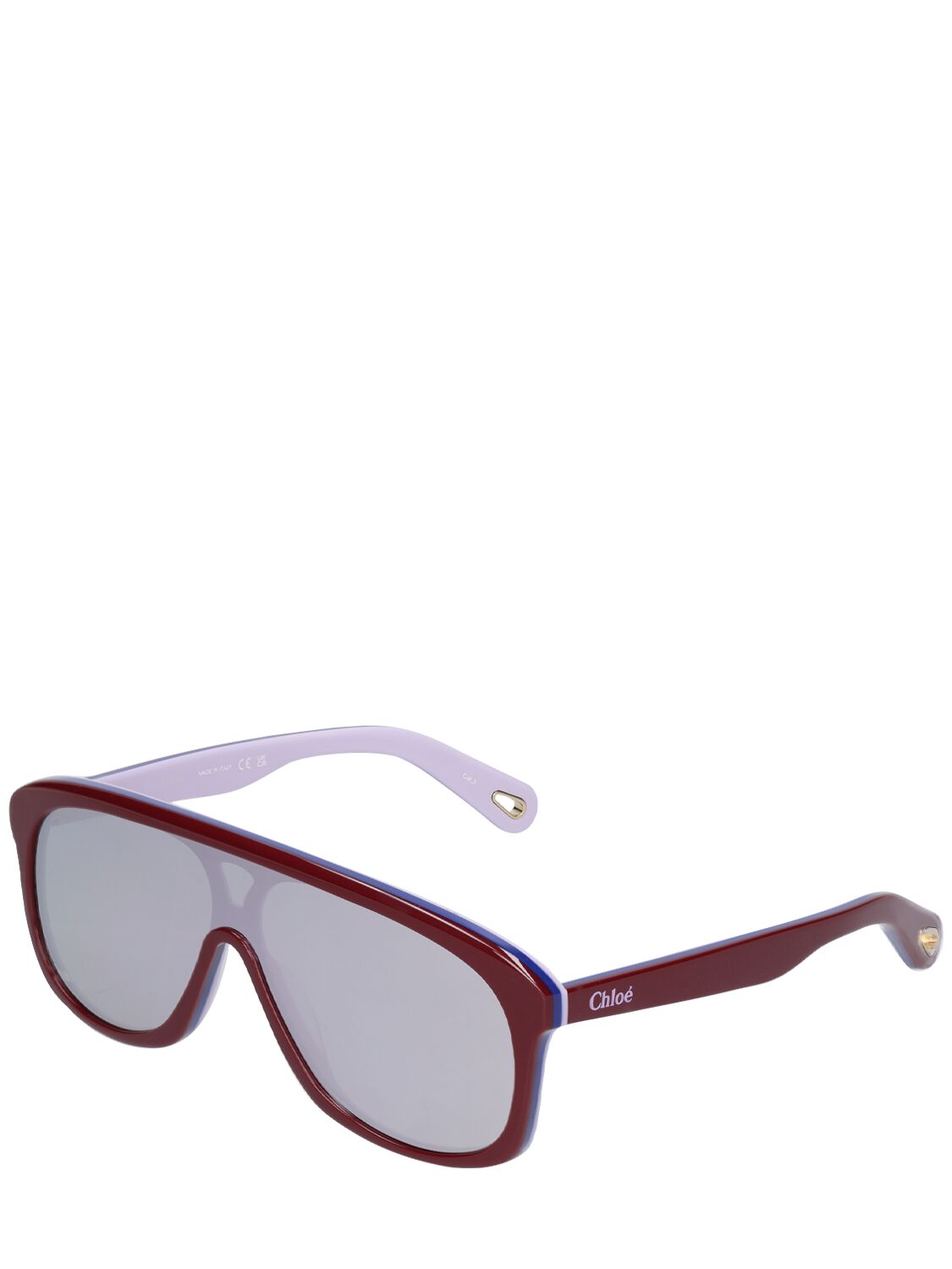 Shop Chloé Mountaineering After Ski Sunglasses In Bordeaux,silver