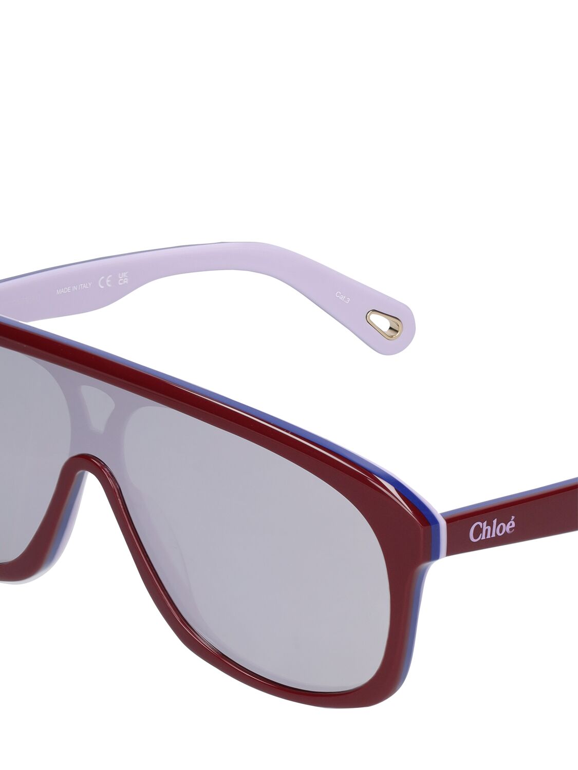 Shop Chloé Mountaineering After Ski Sunglasses In Bordeaux,silver