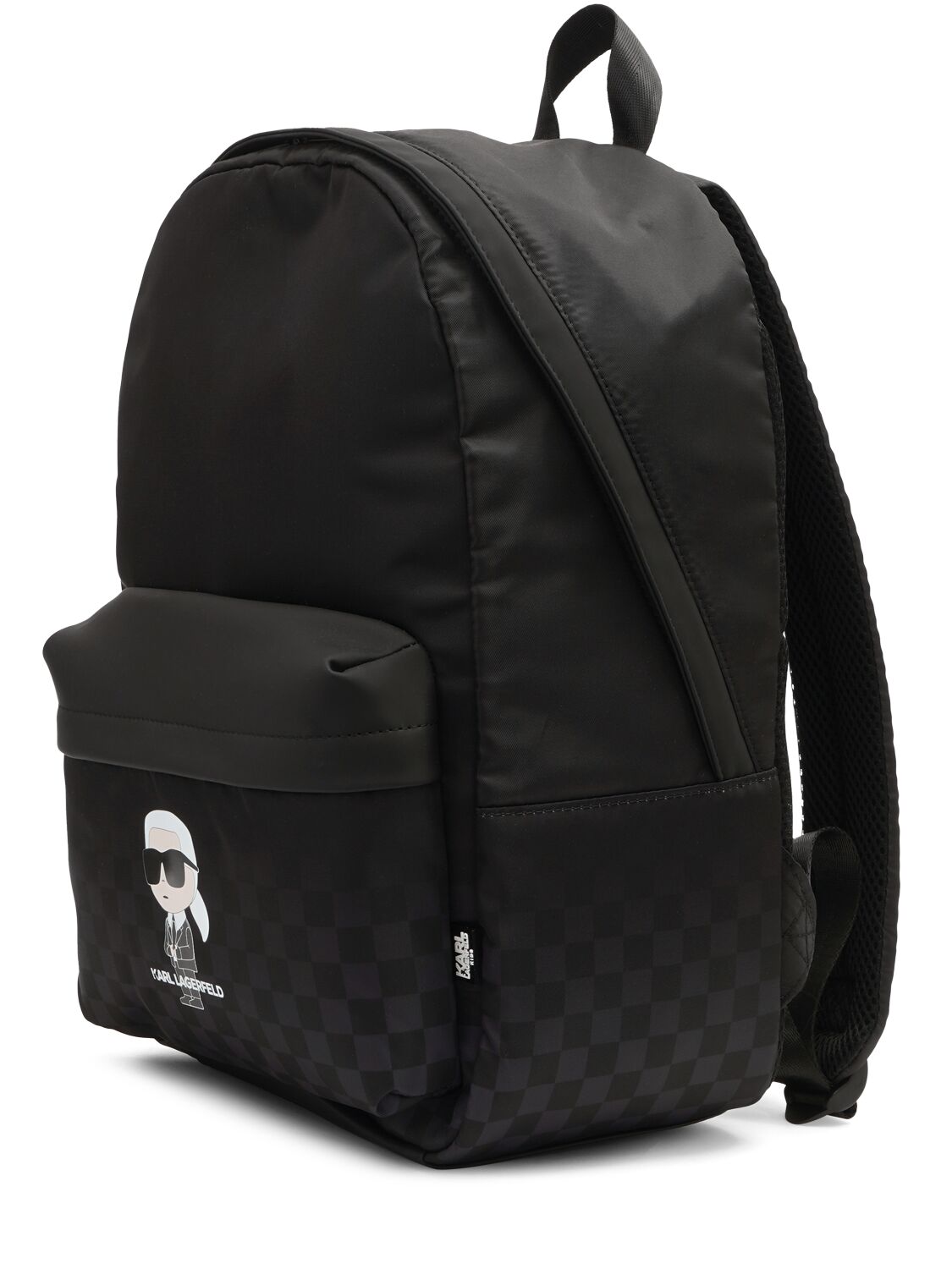 Shop Karl Lagerfeld Printed Twill Backpack In Black