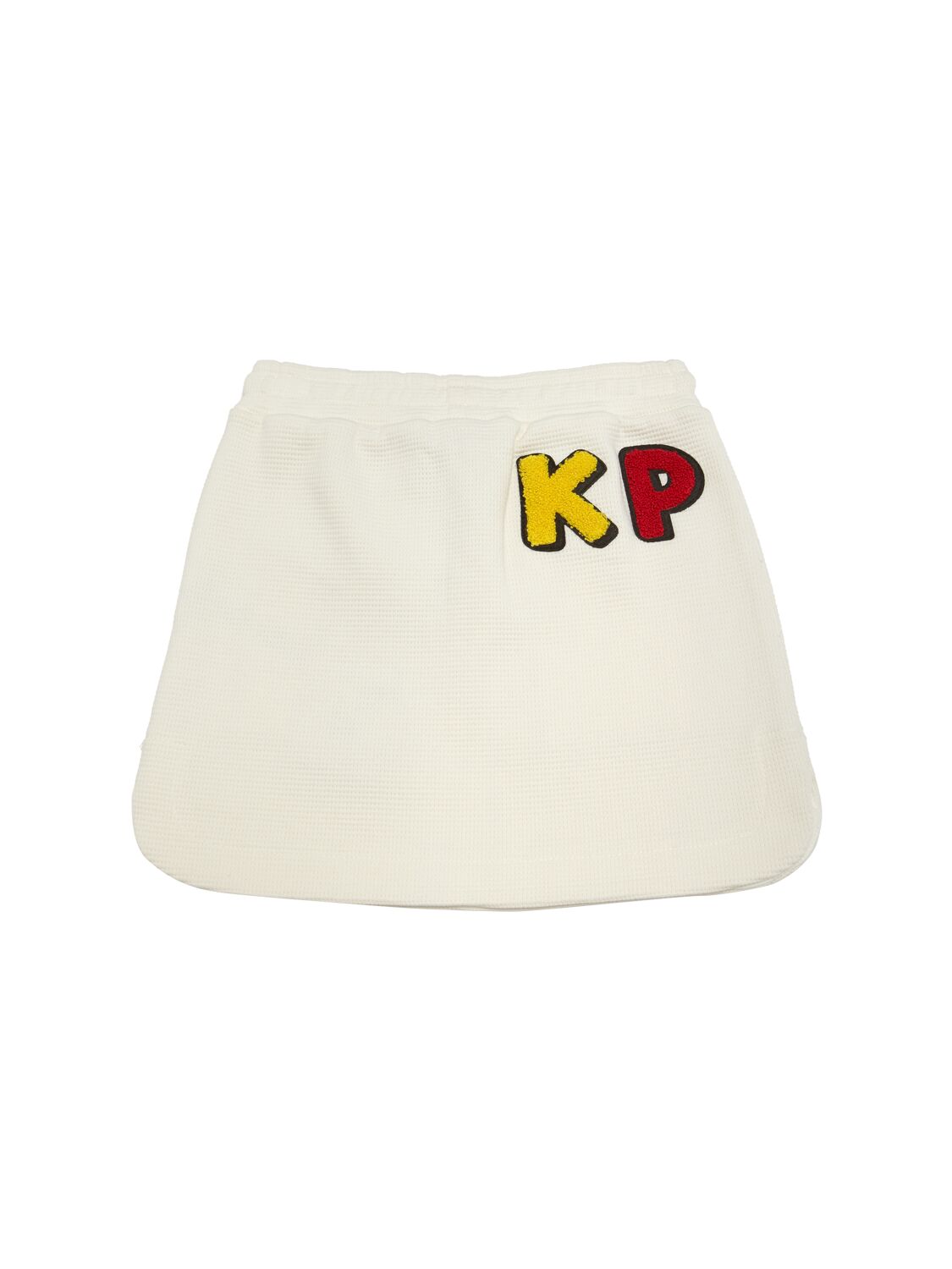 Shop Kenzo Cotton Jersey Skirt W/ Pockets In Off-white