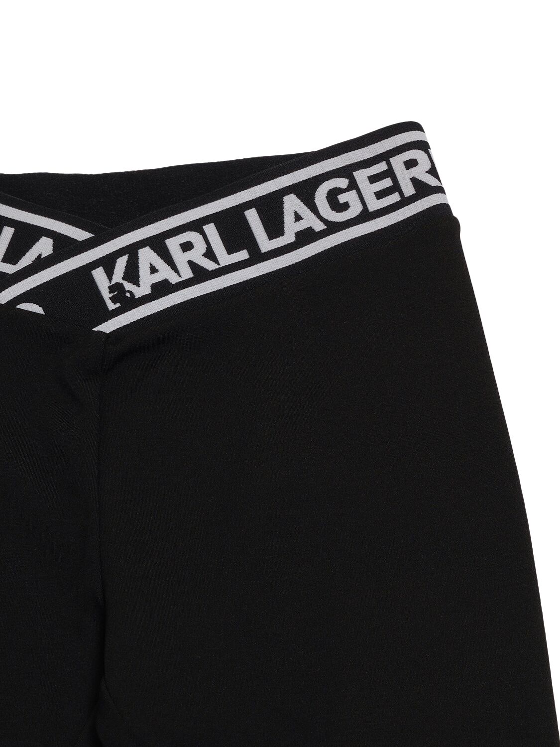 Shop Karl Lagerfeld Viscose Blend Leggings In Black