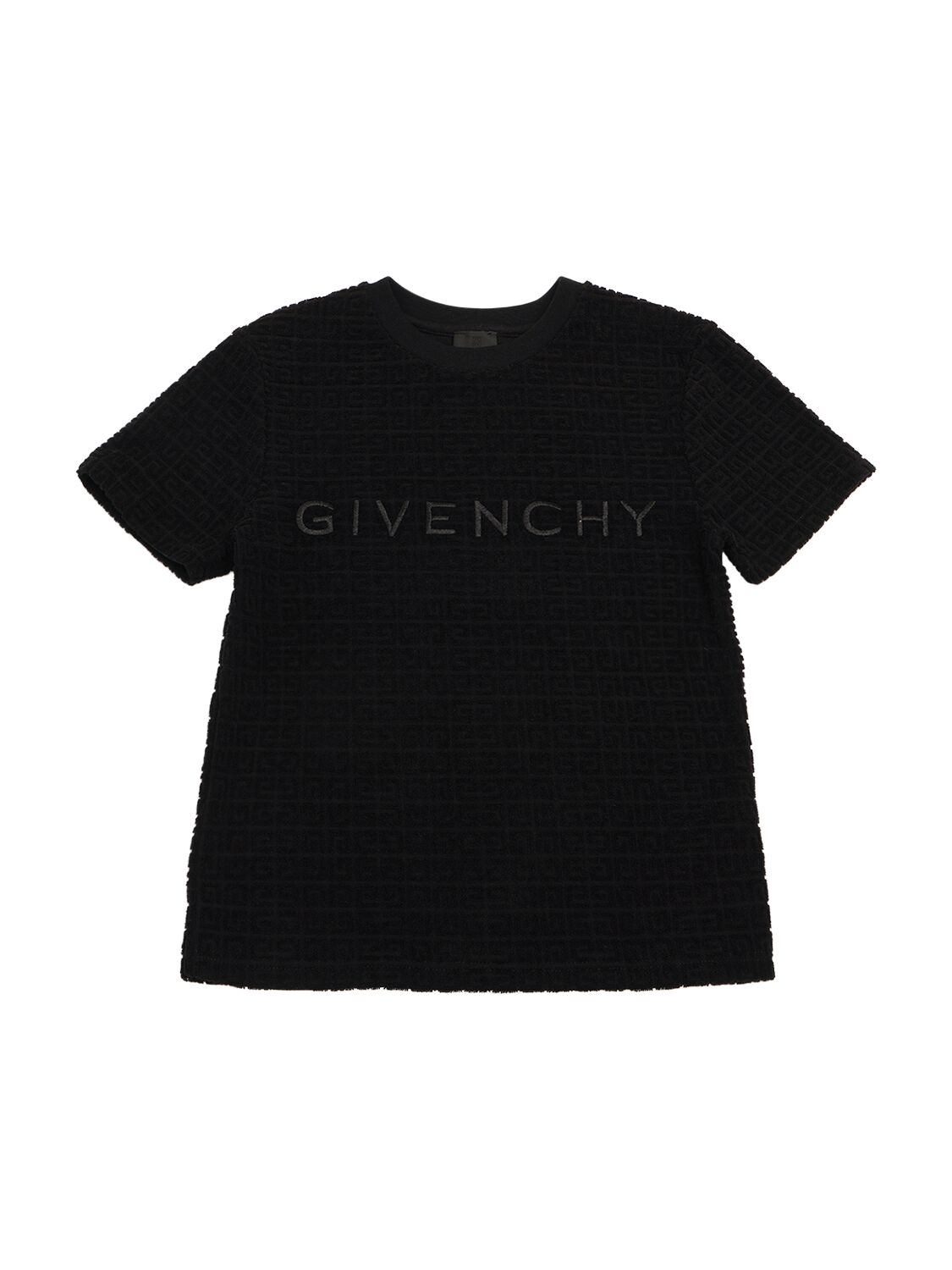 Givenchy Cotton Terry Jacquard T-shirt In Black