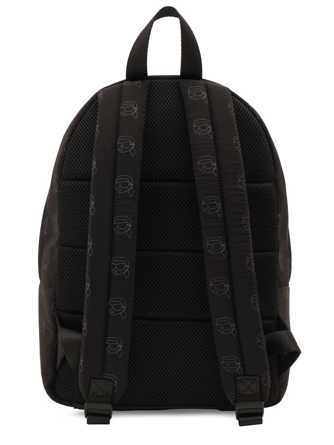 Shop Karl Lagerfeld Logo Printed Twill Backpack In Black