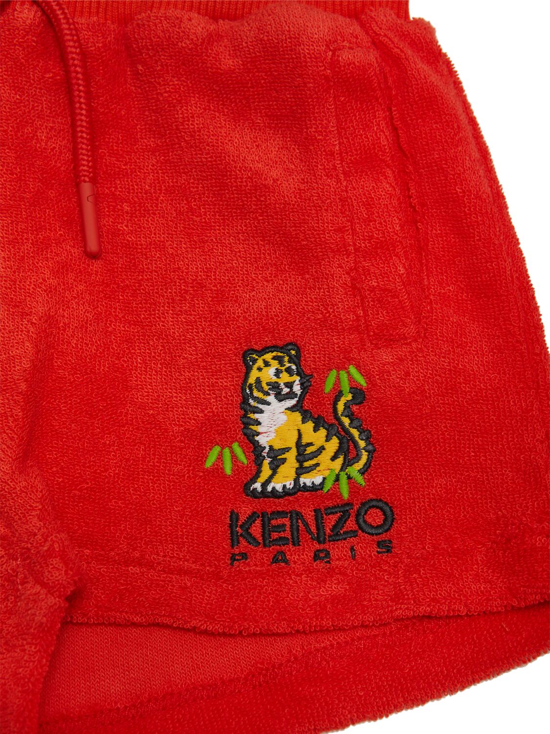 Shop Kenzo Printed Cotton T-shirt & Terry Shorts In Red