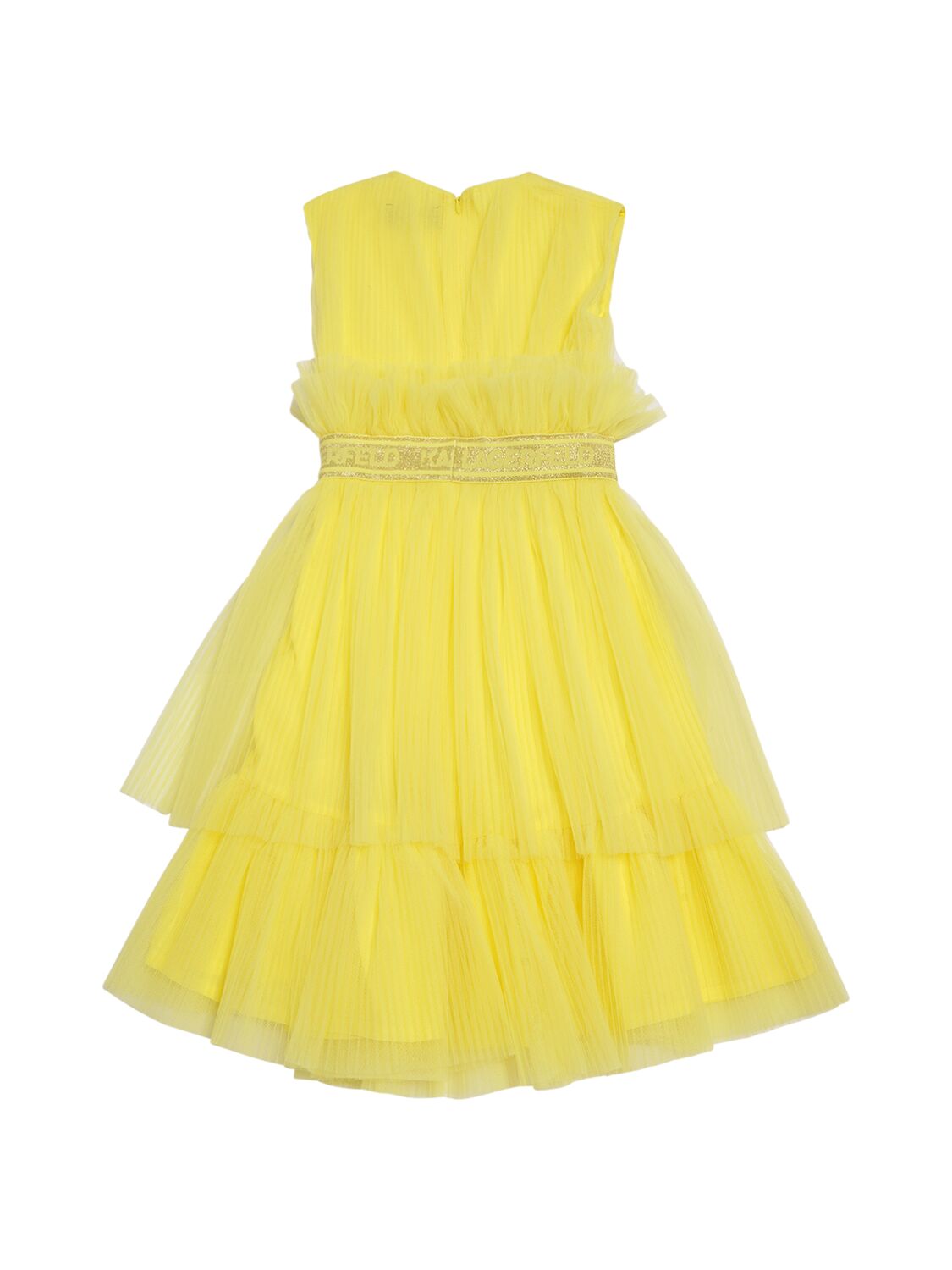 Shop Karl Lagerfeld Sleeveless Tulle Midi Dress In Yellow