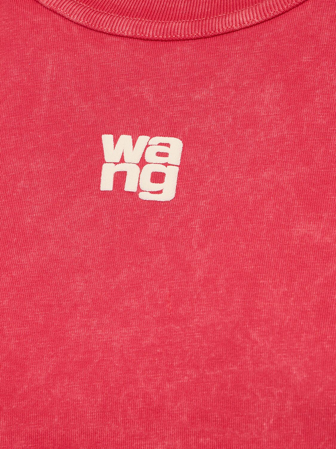 Shop Alexander Wang Essential Shrunk Cotton Jersey T-shirt In Red