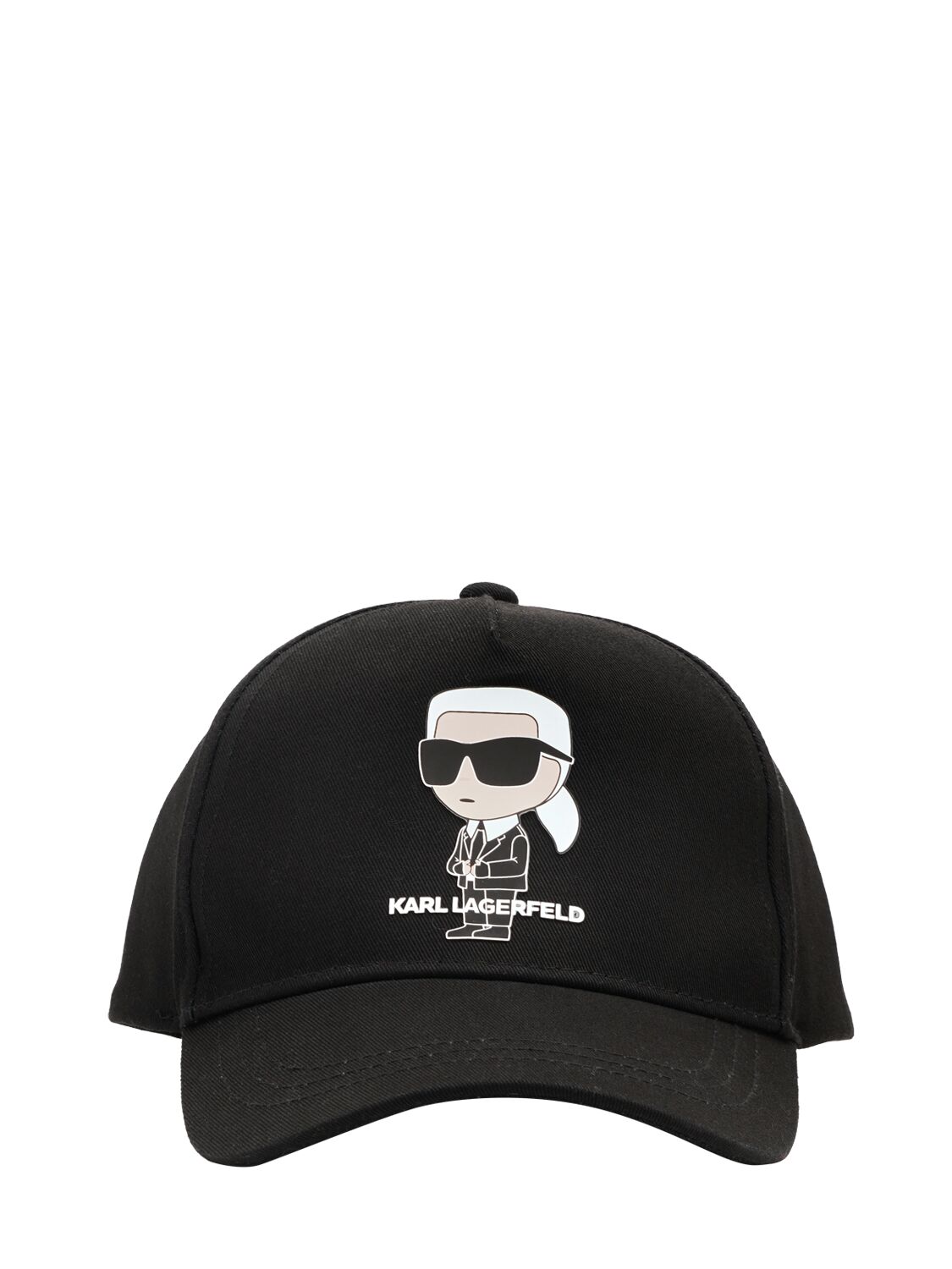 Karl Lagerfeld Kids' Cotton Twill Baseball Cap In Black