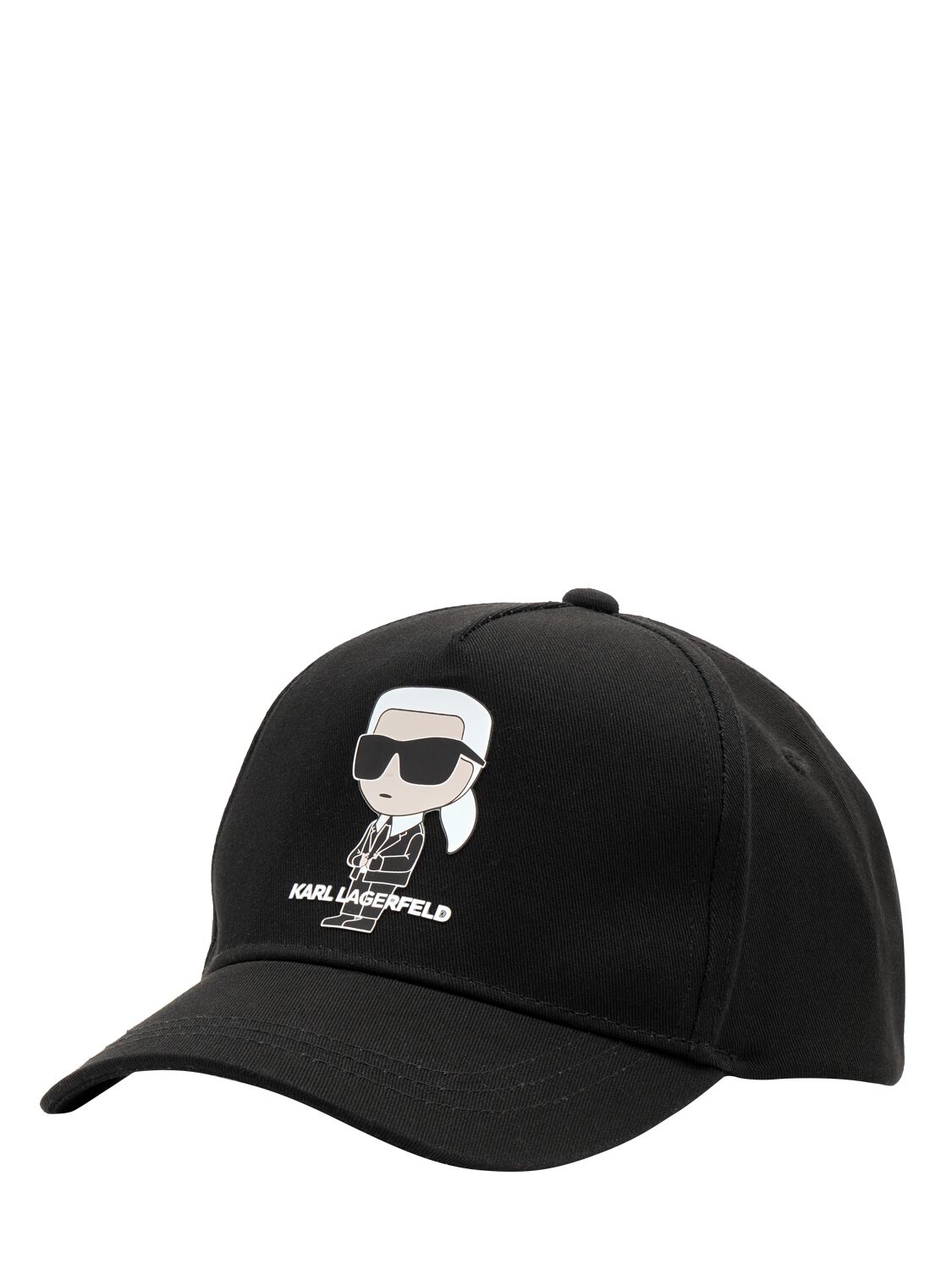 Shop Karl Lagerfeld Cotton Twill Baseball Cap In Black