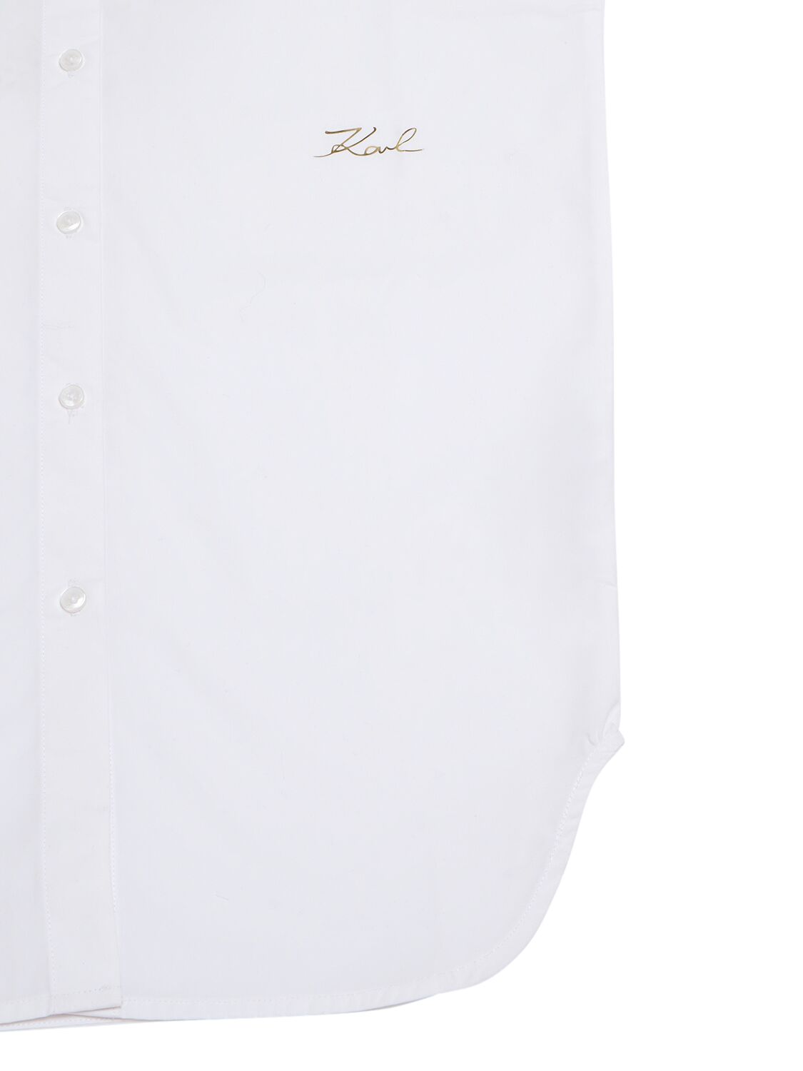 Shop Karl Lagerfeld Cotton Poplin Shirt Dress In White