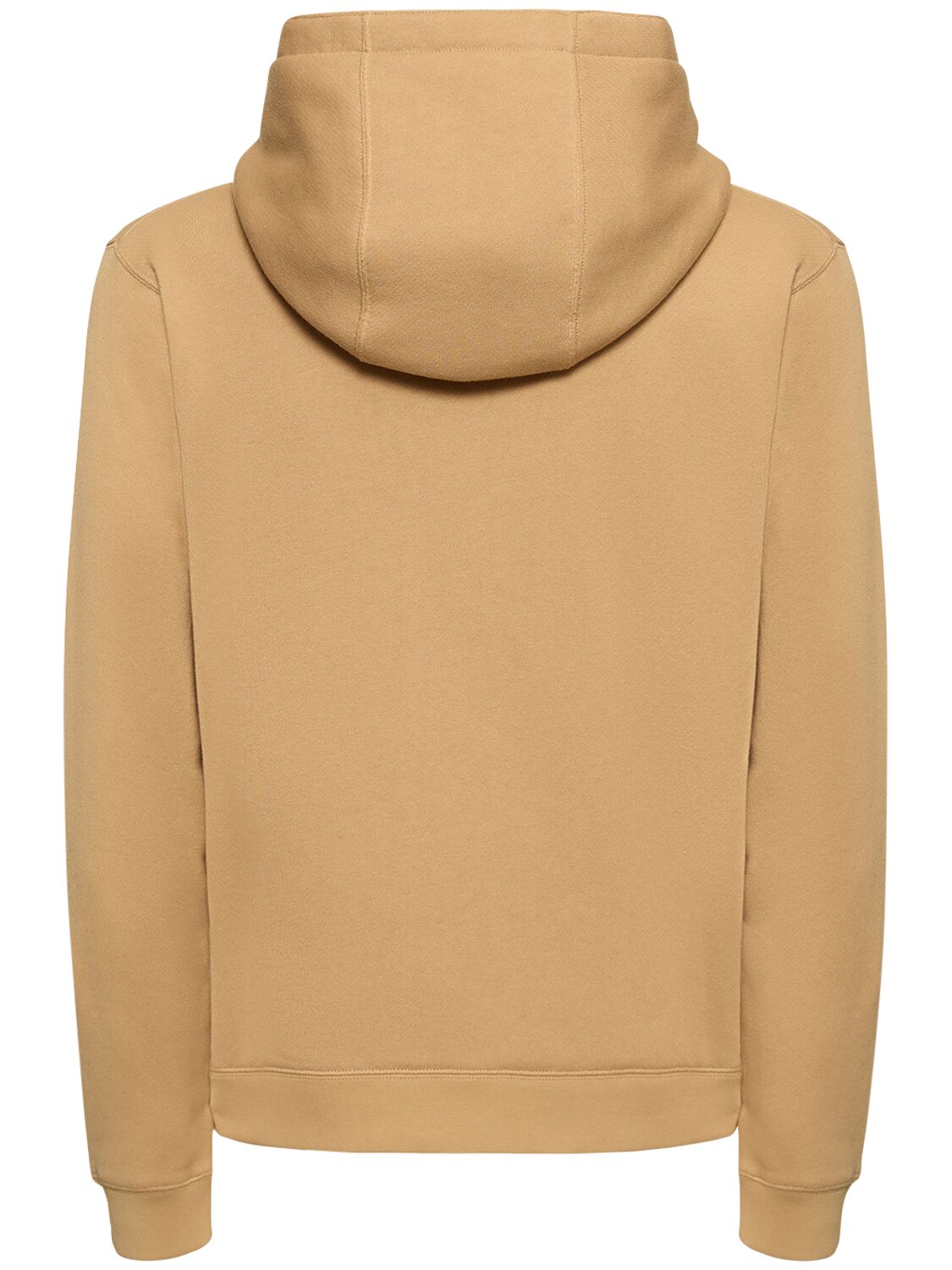 Shop Gucci Heavy Felted Cotton Jersey Hoodie In Camel