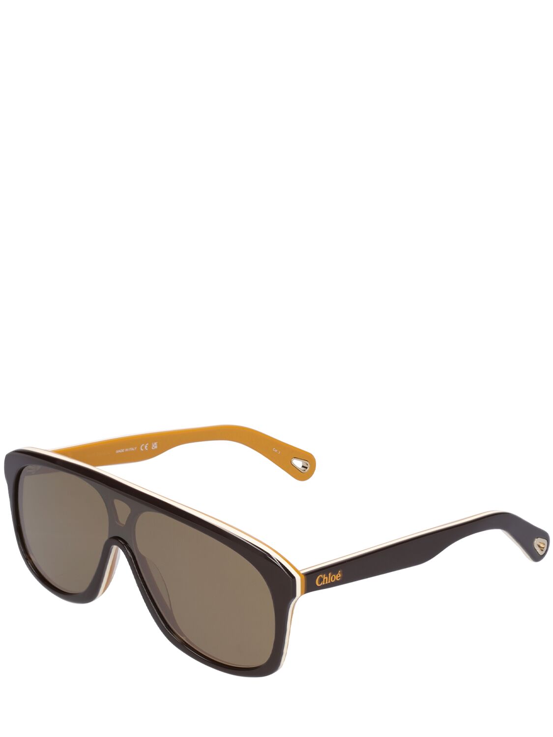 Shop Chloé Mountaineering After Ski Sunglasses In Black,gold