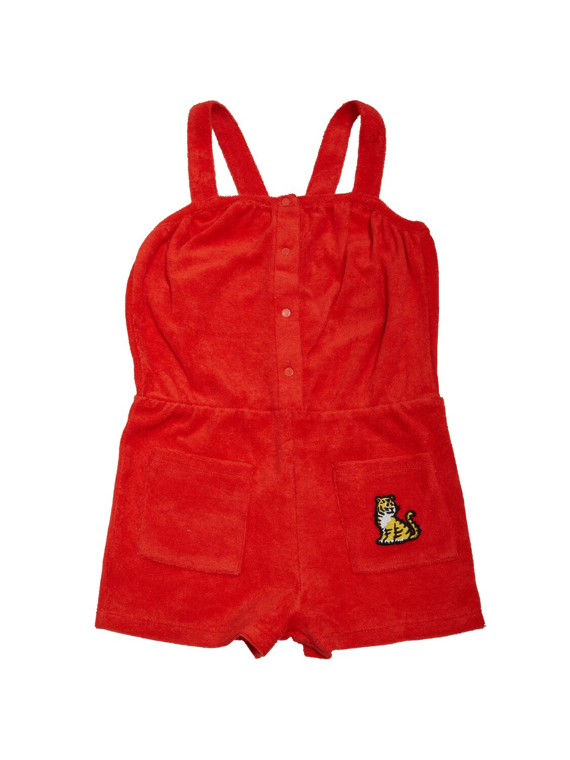 Kenzo Kids' Cotton Terry Jumpsuit In Red