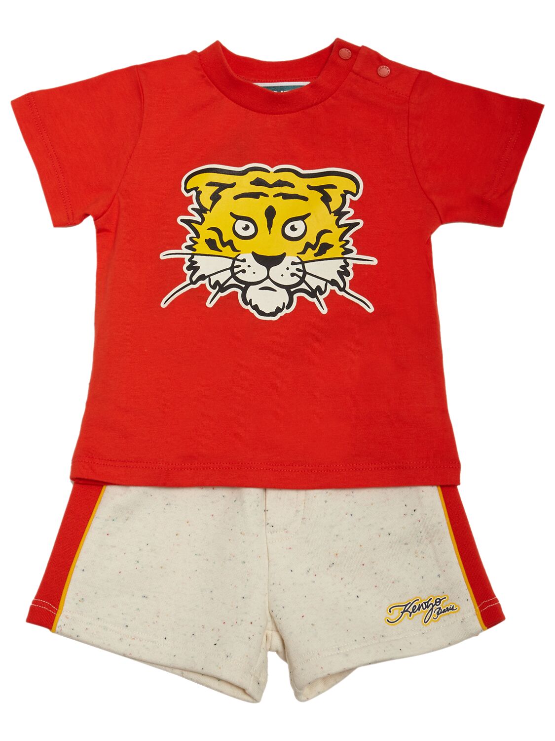 Kenzo Kids' Cotton Jersey T-shirt & Shorts In Red