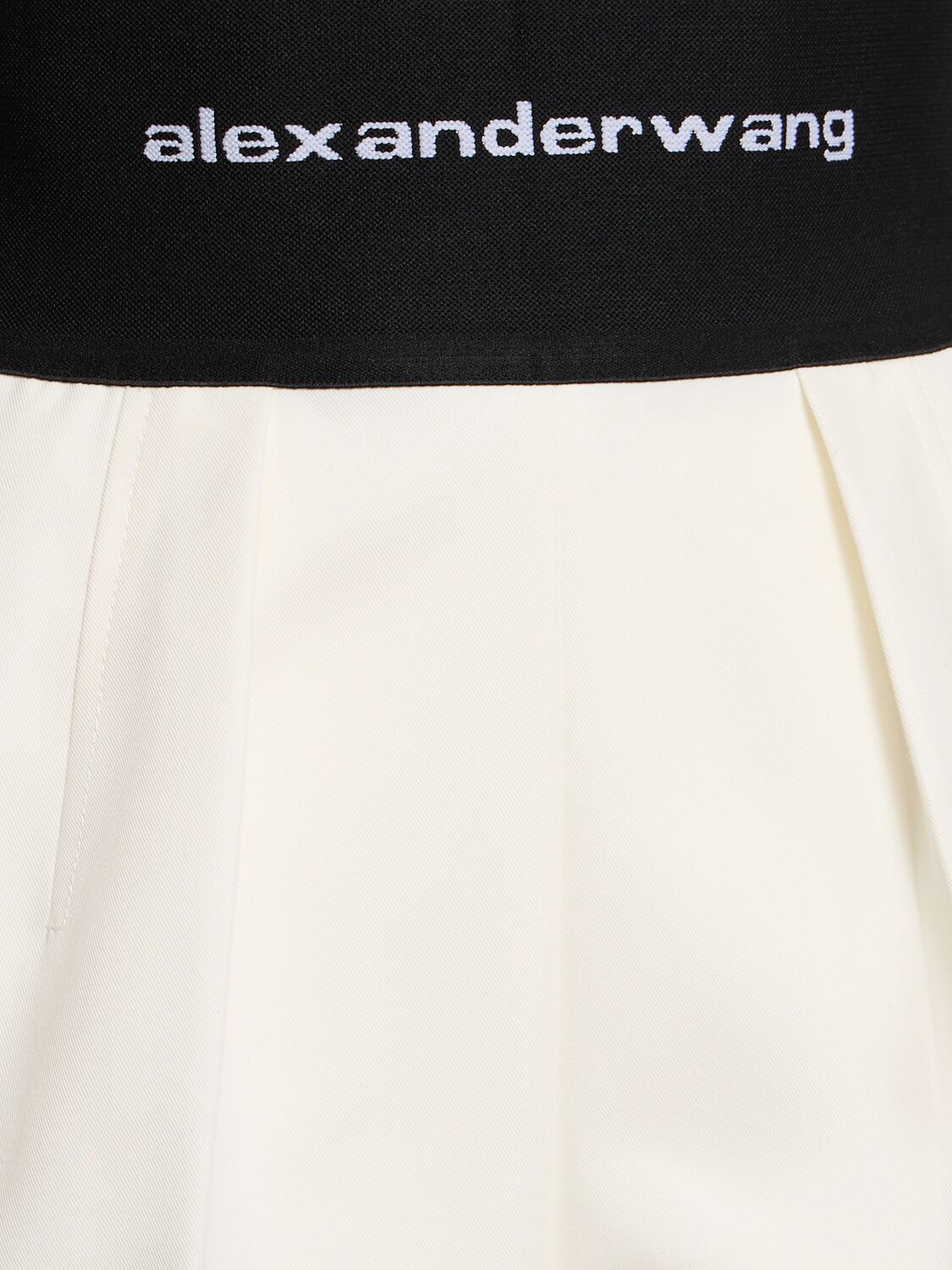 Shop Alexander Wang Cotton Safari Shorts W/ Logo Waistband In White