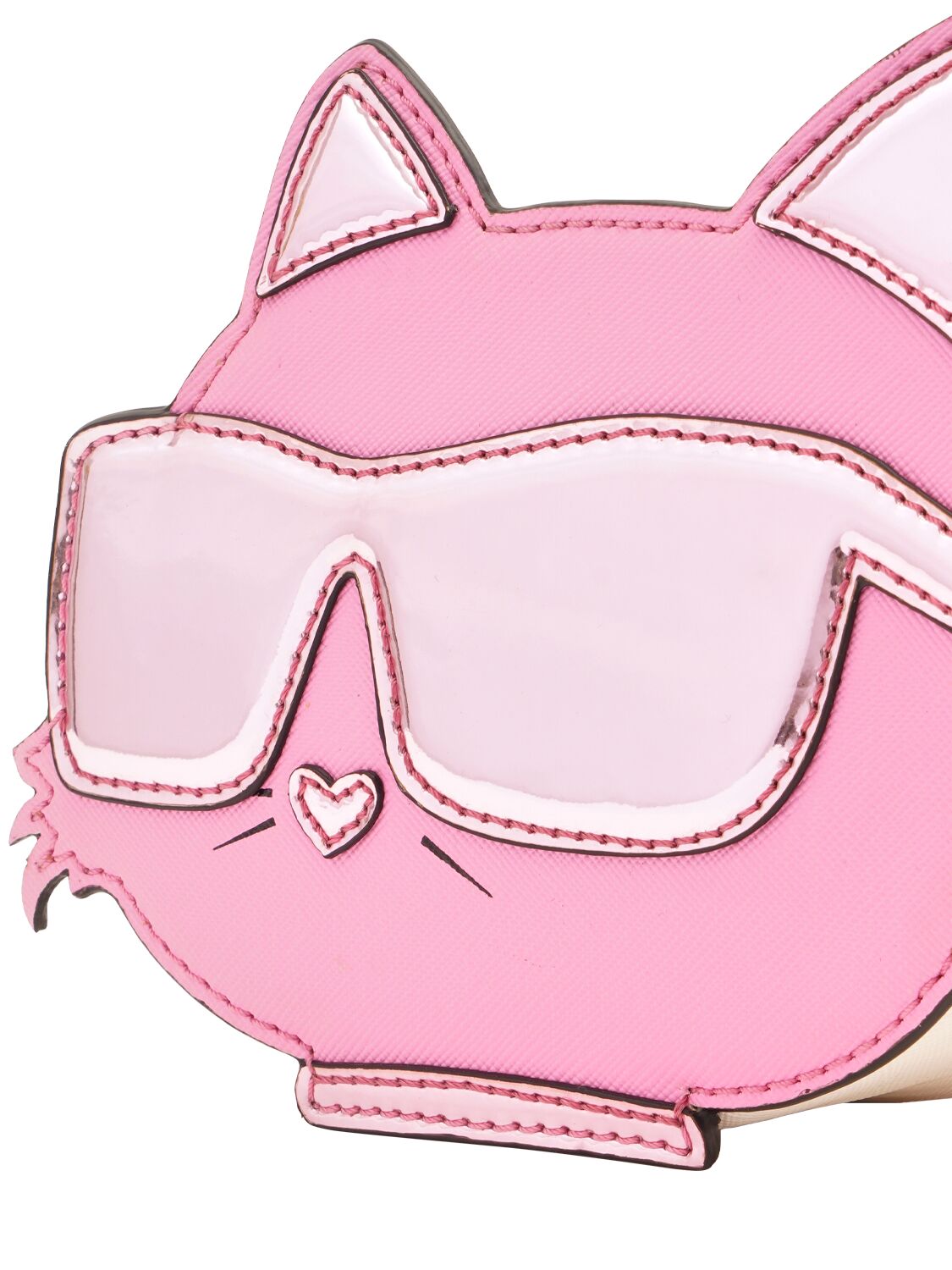 Shop Karl Lagerfeld Cat Shaped Coated Poly Shoulder Bag In Metallic Pink