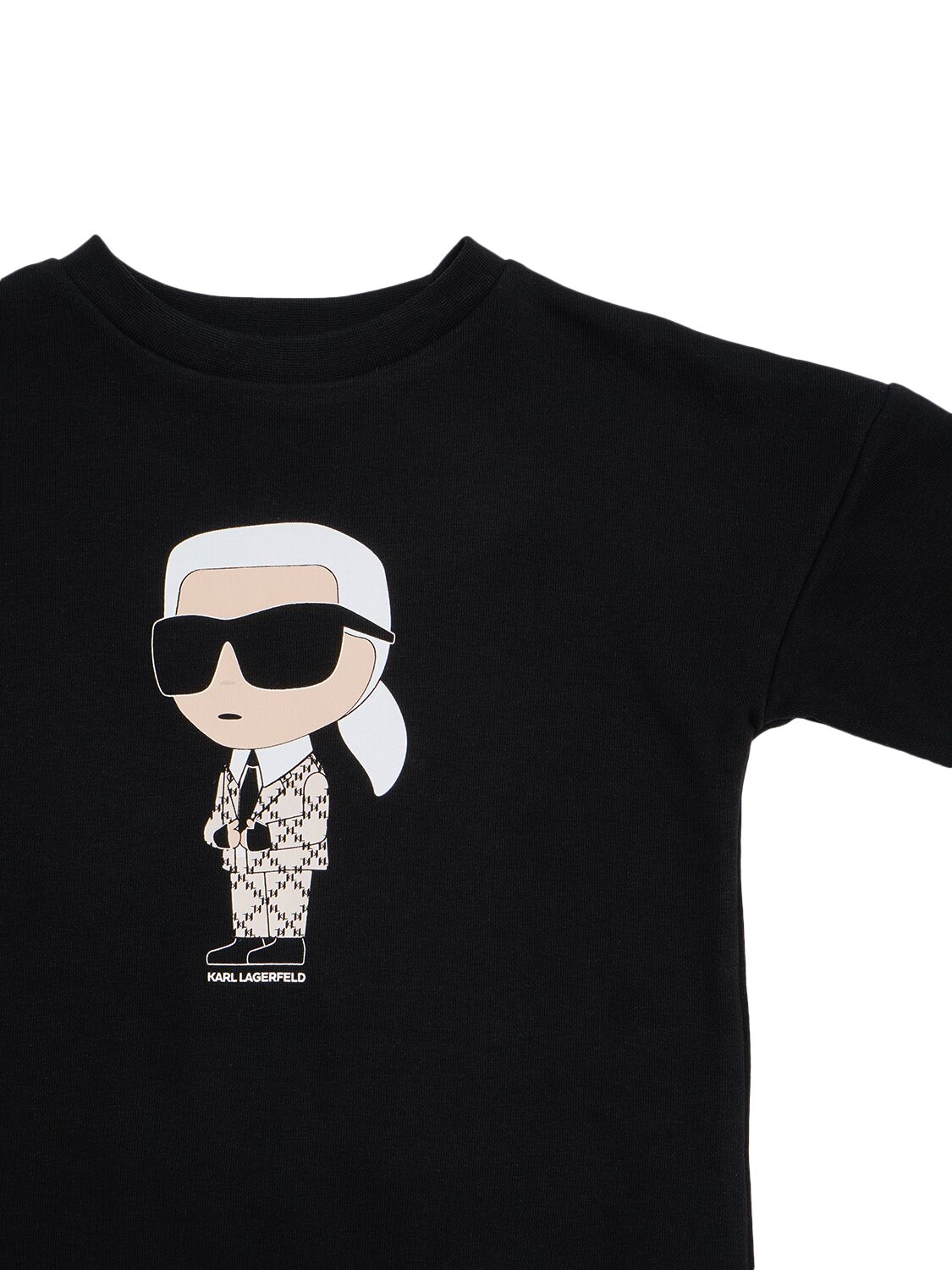 Shop Karl Lagerfeld Cotton Blend Crewneck Sweatshirt In Black
