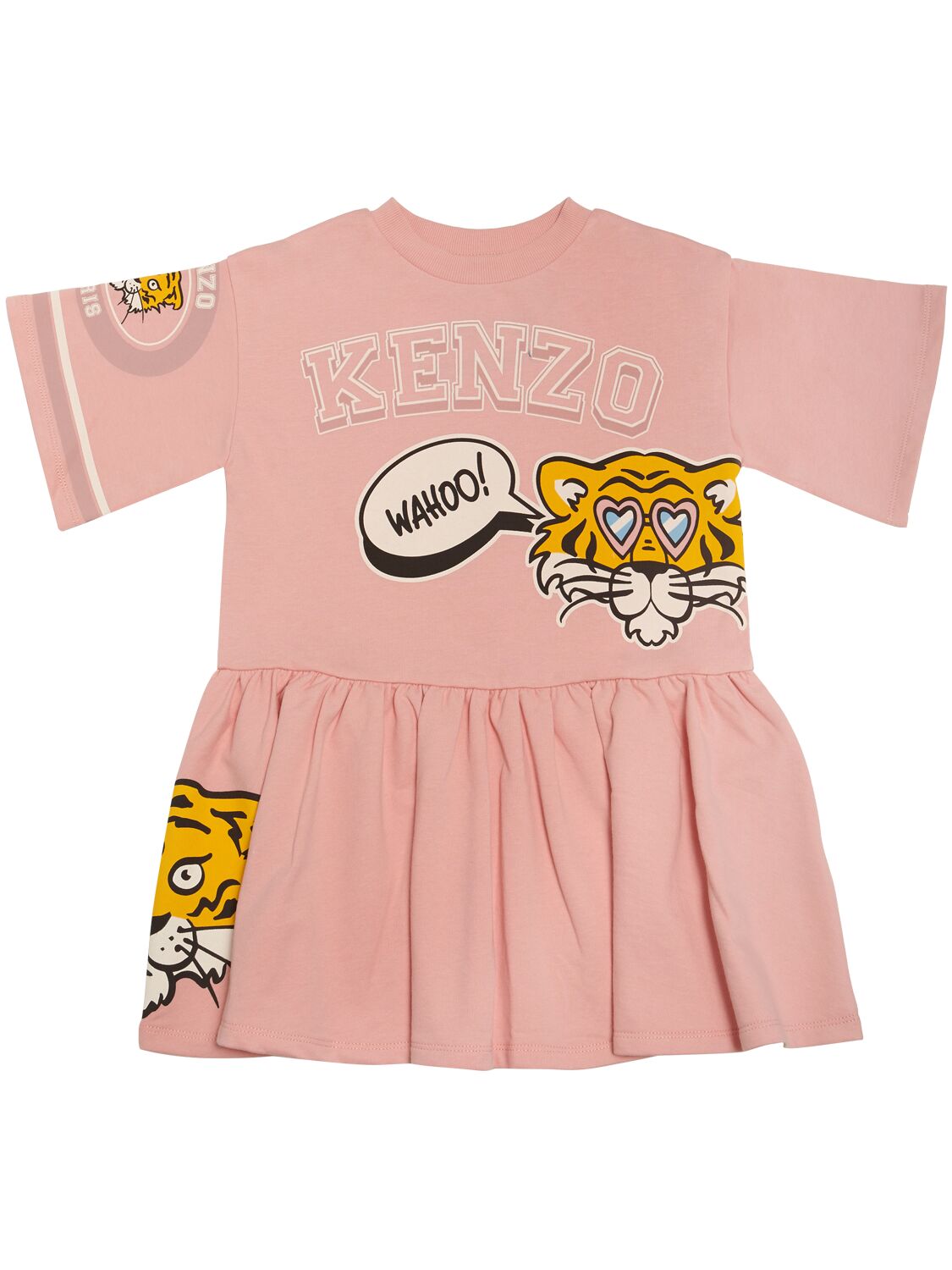 Kenzo Kids' Light Cotton Sweat Dress In Pink