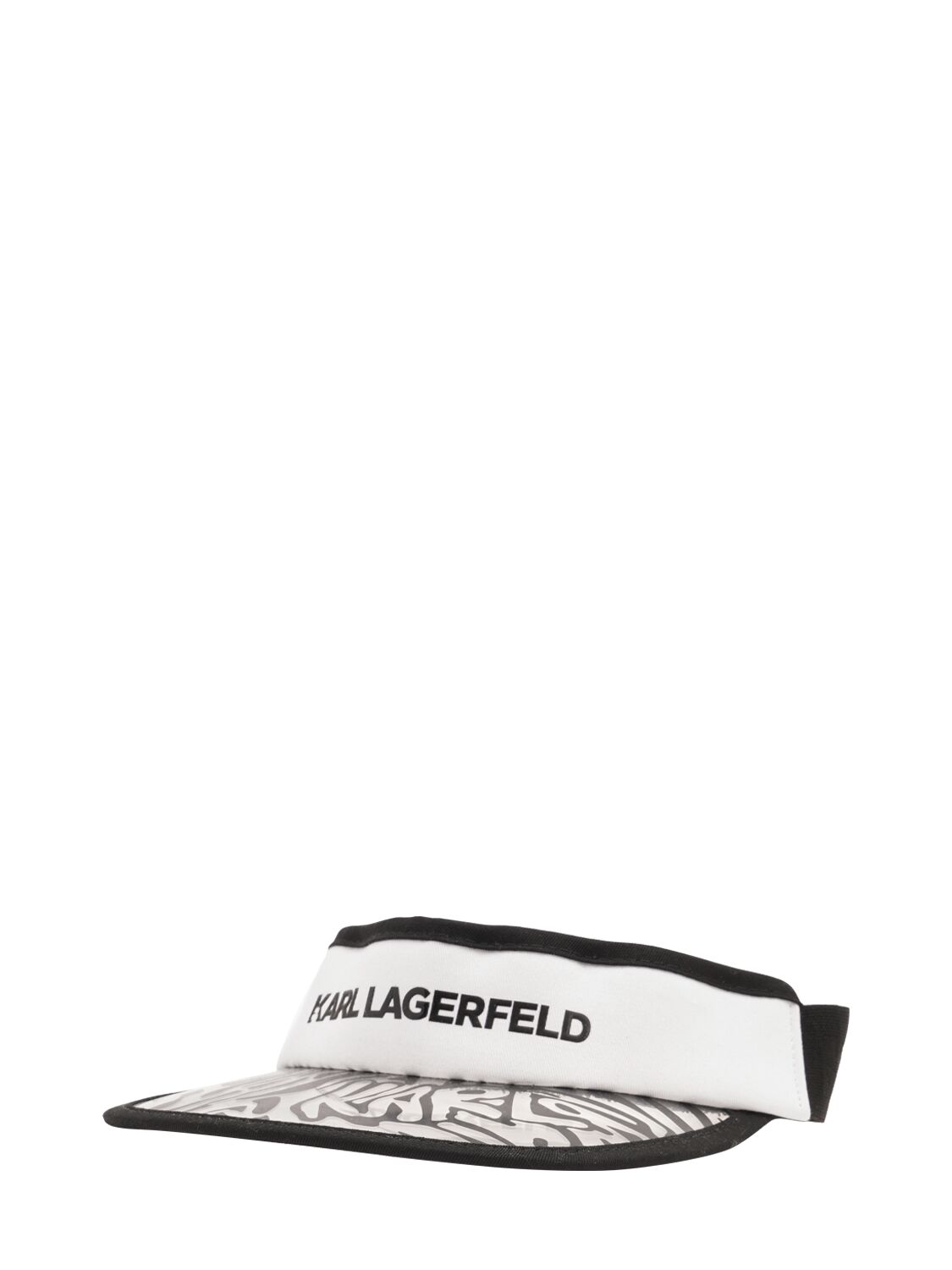 Shop Karl Lagerfeld Cotton Blend Twill Visor In 블랙