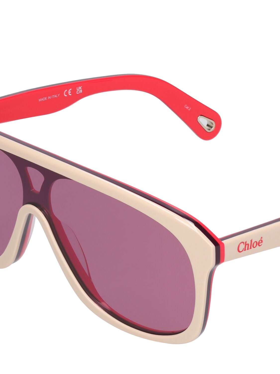 Shop Chloé Mountaineering After Ski Sunglasses In White,bordeaux