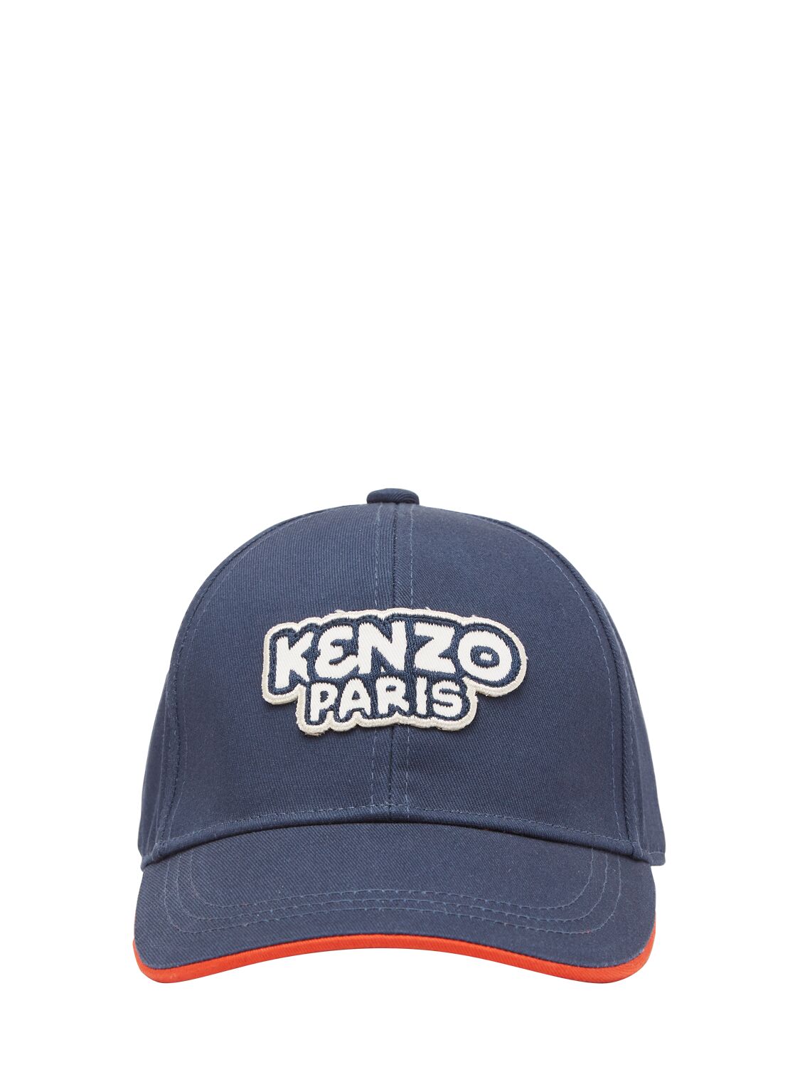 Kenzo Kids' Cotton Twill Baseball Hat In Navy