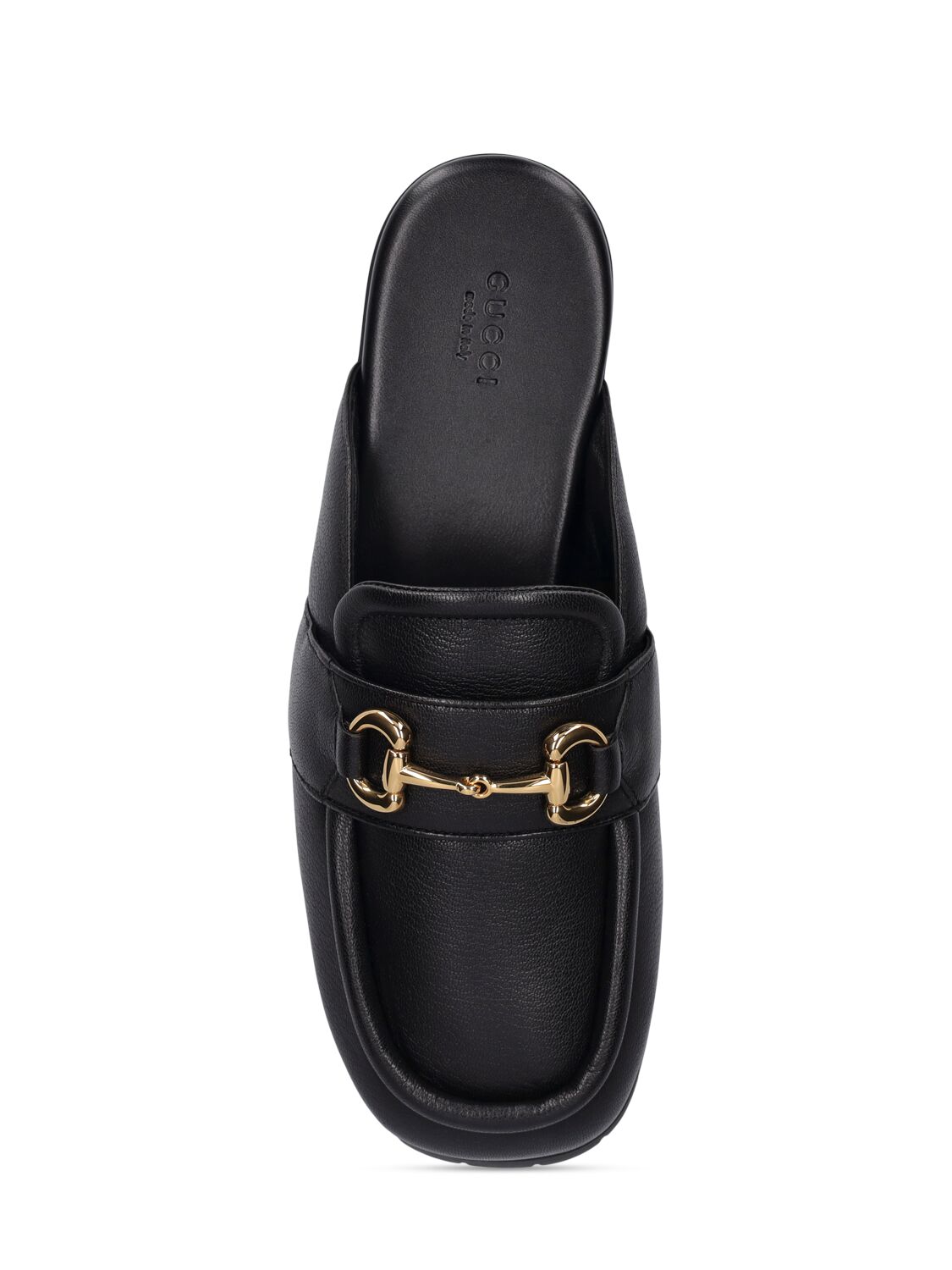 Shop Gucci 20mm Horsebit Leather Loafer Slippers In Black