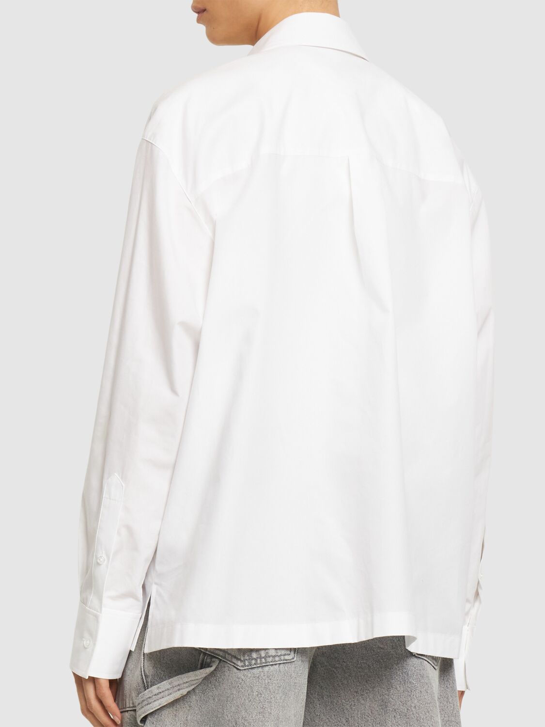 Shop Alexander Wang Button Up Cotton Shirt W/ Logo In White