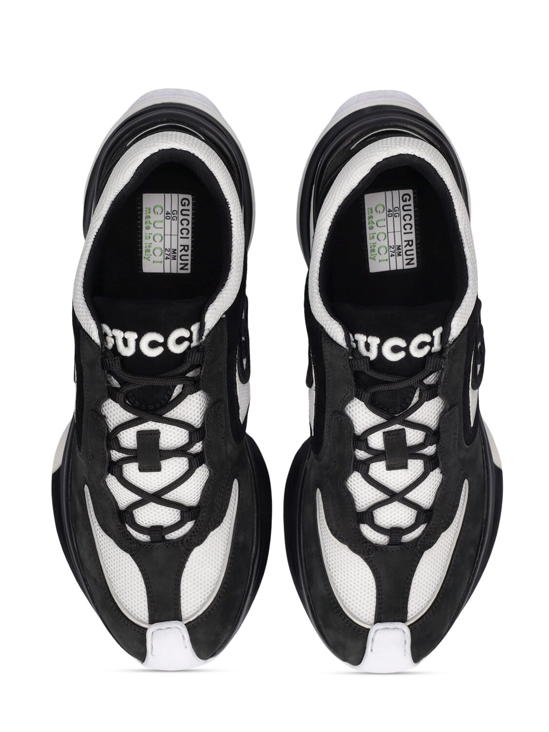 Shop Gucci 62mm  Run Leather Sneakers In Black,white