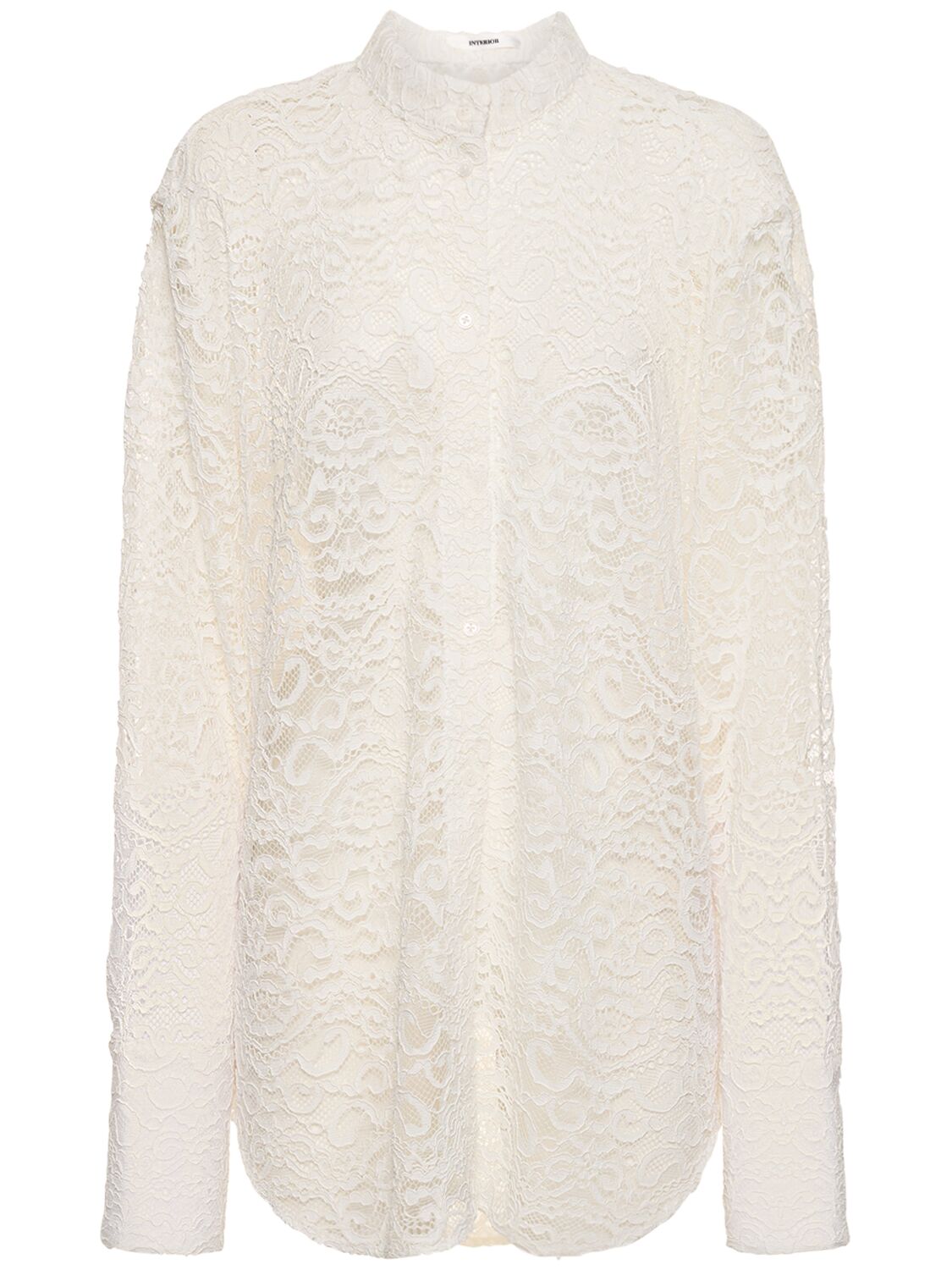 Image of The Gertrude Cotton Blend Lace Shirt