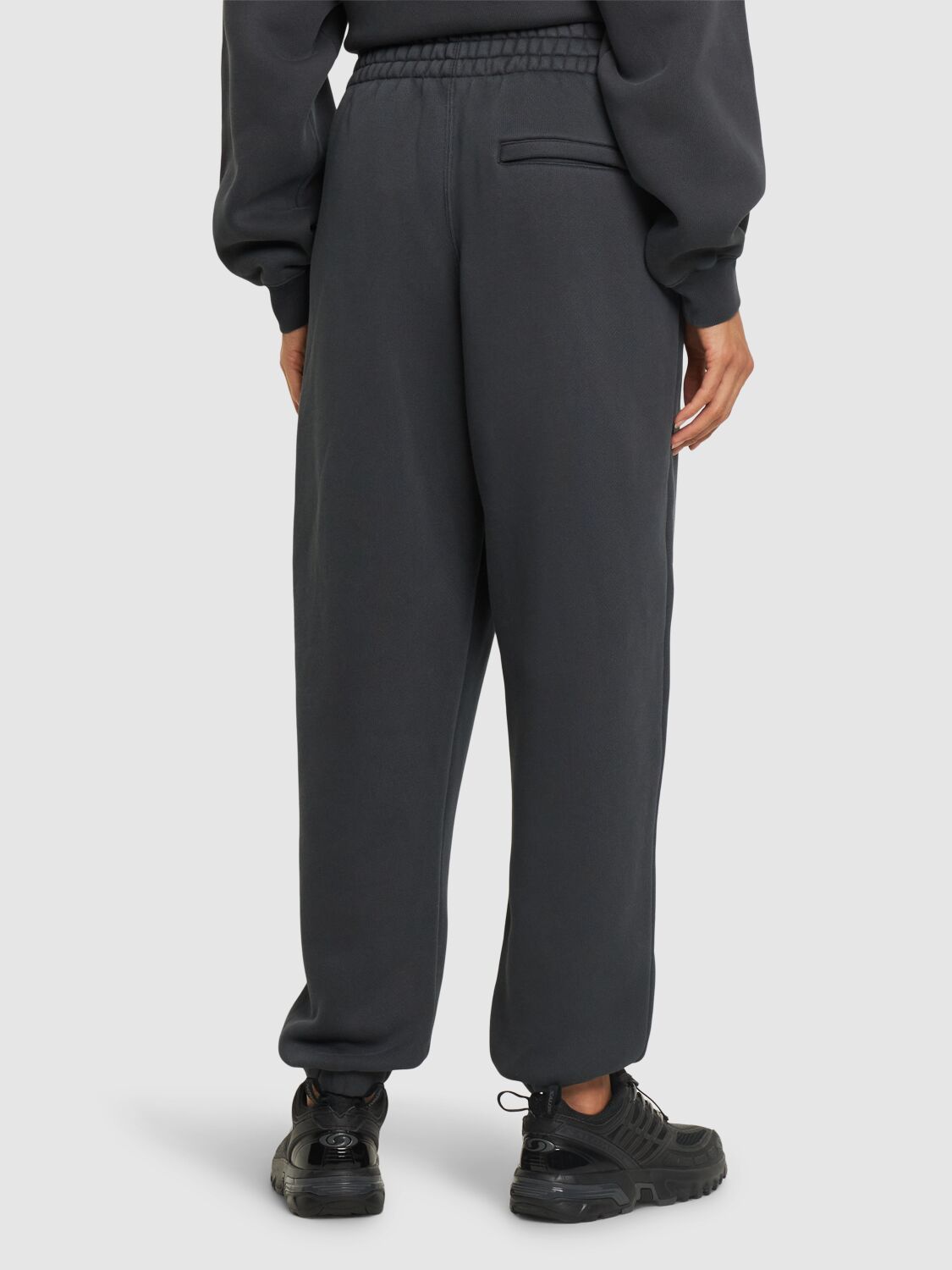 Shop Alexander Wang Essential Cotton Terry Sweatpants In Dark Grey