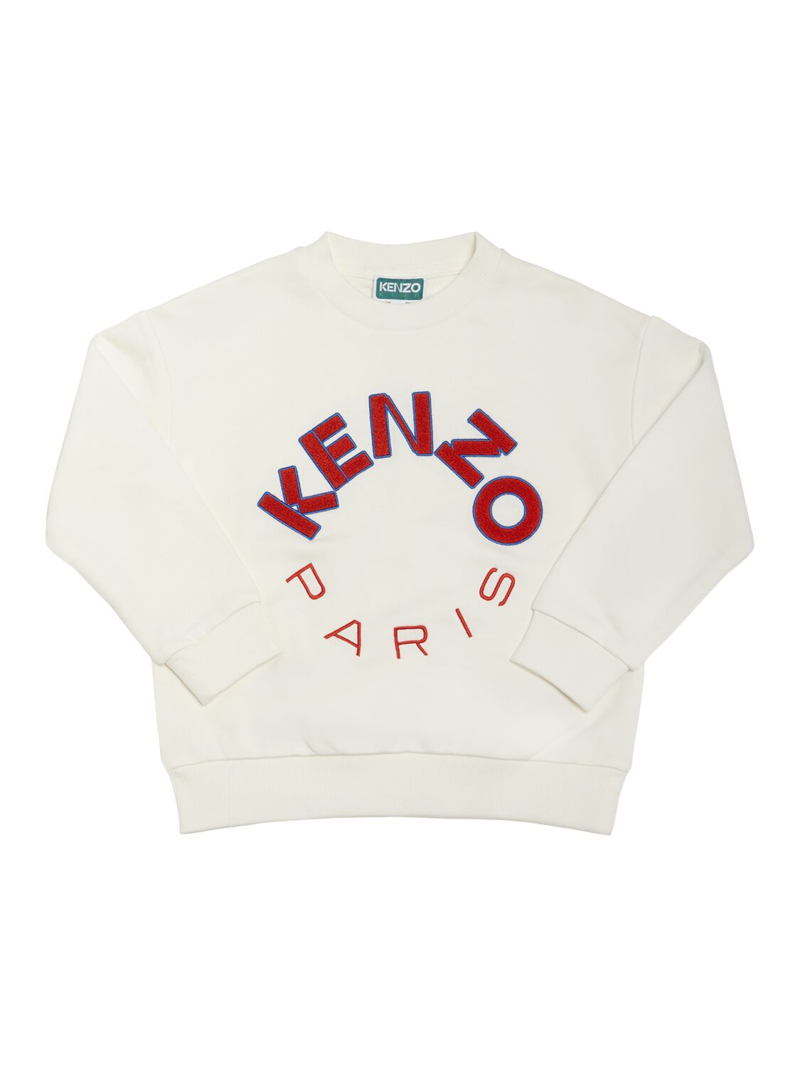 Shop Kenzo Cotton Crewneck Sweatshirt In Off-white