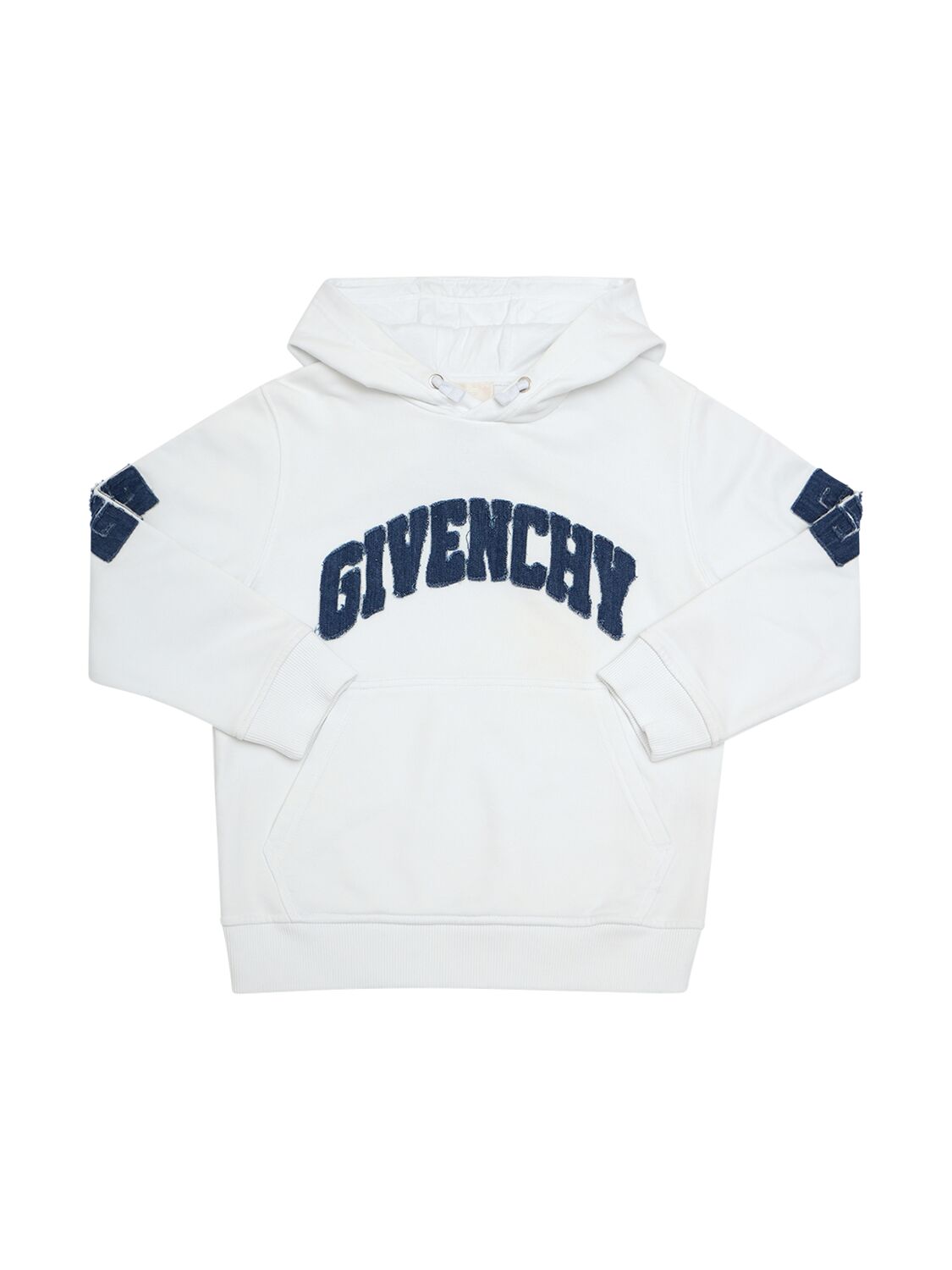Givenchy Logo Cotton Fleece Hoodie In White