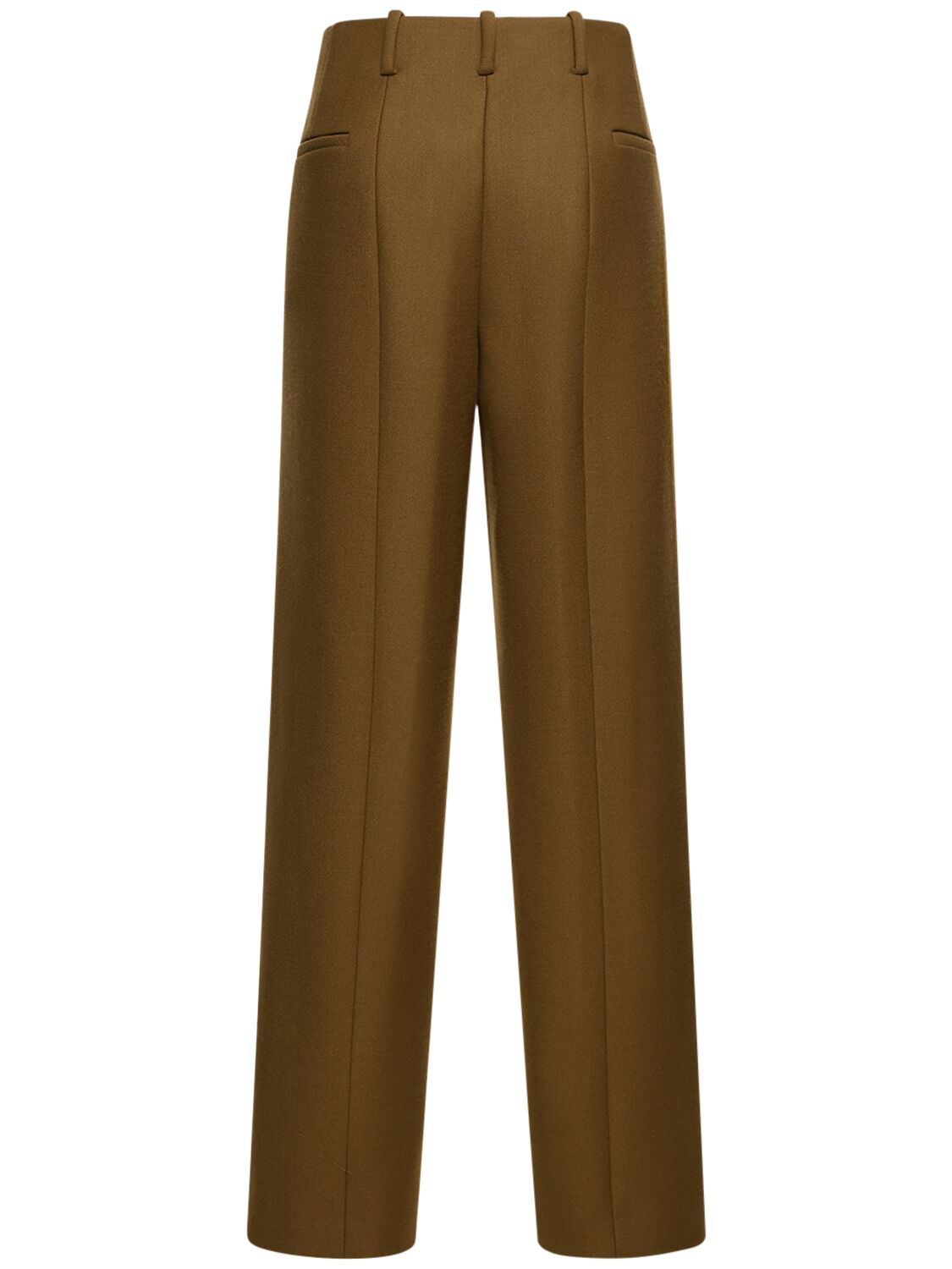 Shop Tory Burch Stretch Wool Straight Pants In Green