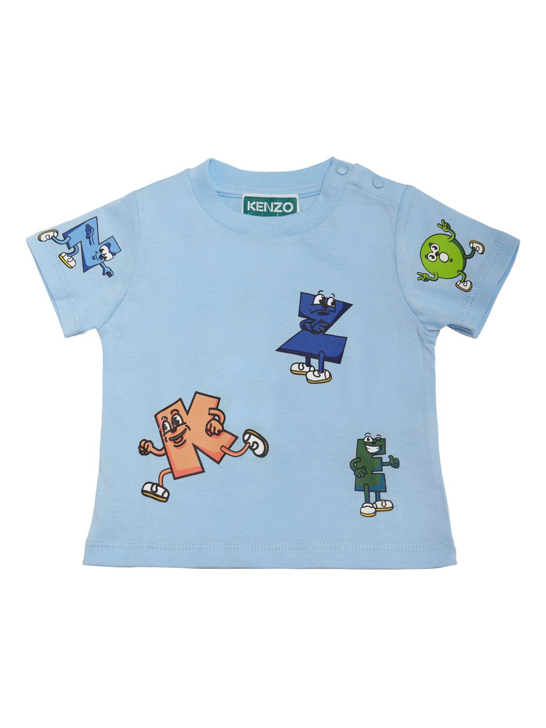 Kenzo Kids' Cotton Jersey T-shirt In Blue