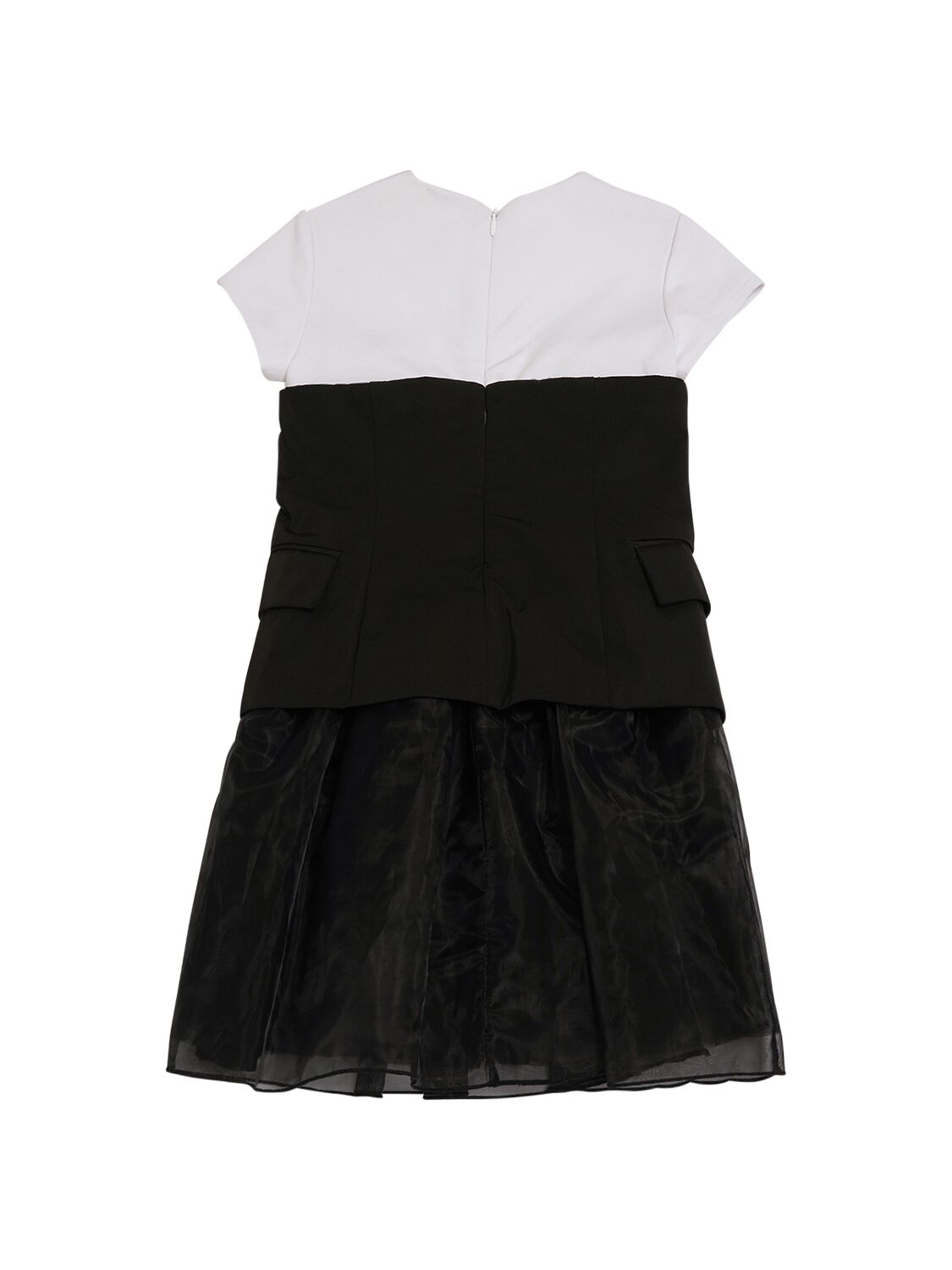 Shop Karl Lagerfeld Viscose & Organza Party Dress In Black