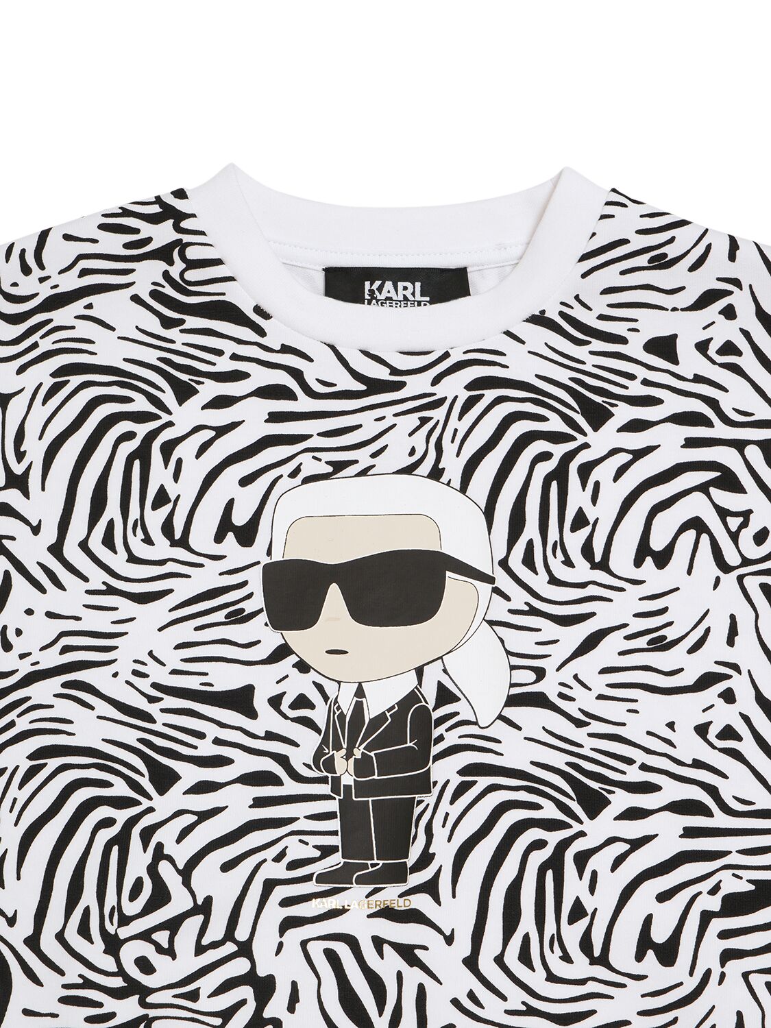 Shop Karl Lagerfeld Cotton Blend Jersey Logo Sweatshirt In White,black
