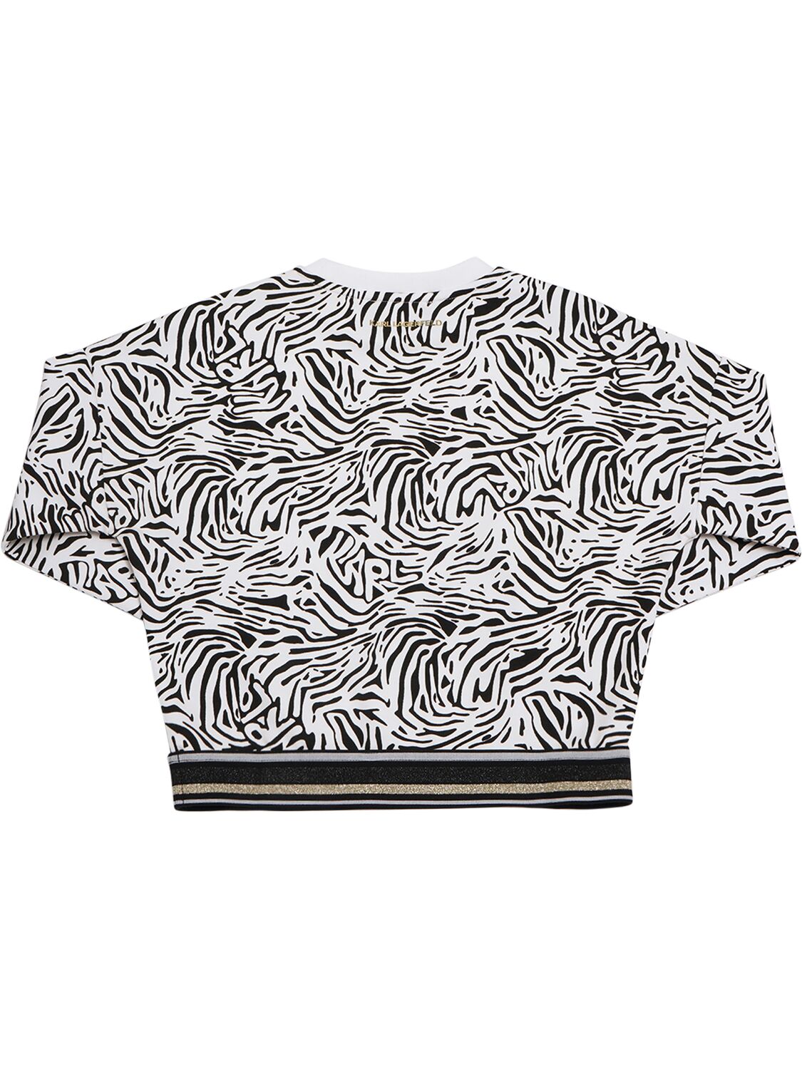 Shop Karl Lagerfeld Cotton Blend Jersey Logo Sweatshirt In White,black
