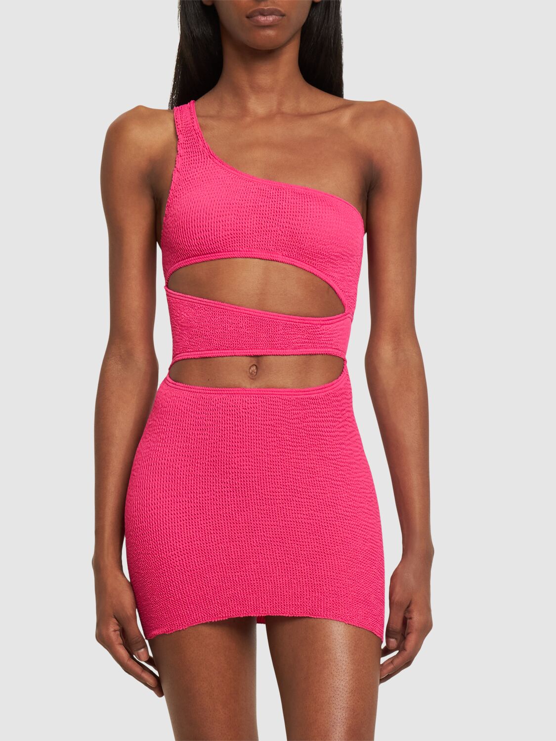 Shop Bond Eye Rico Asymmetric Cutout Mini Dress In Pink