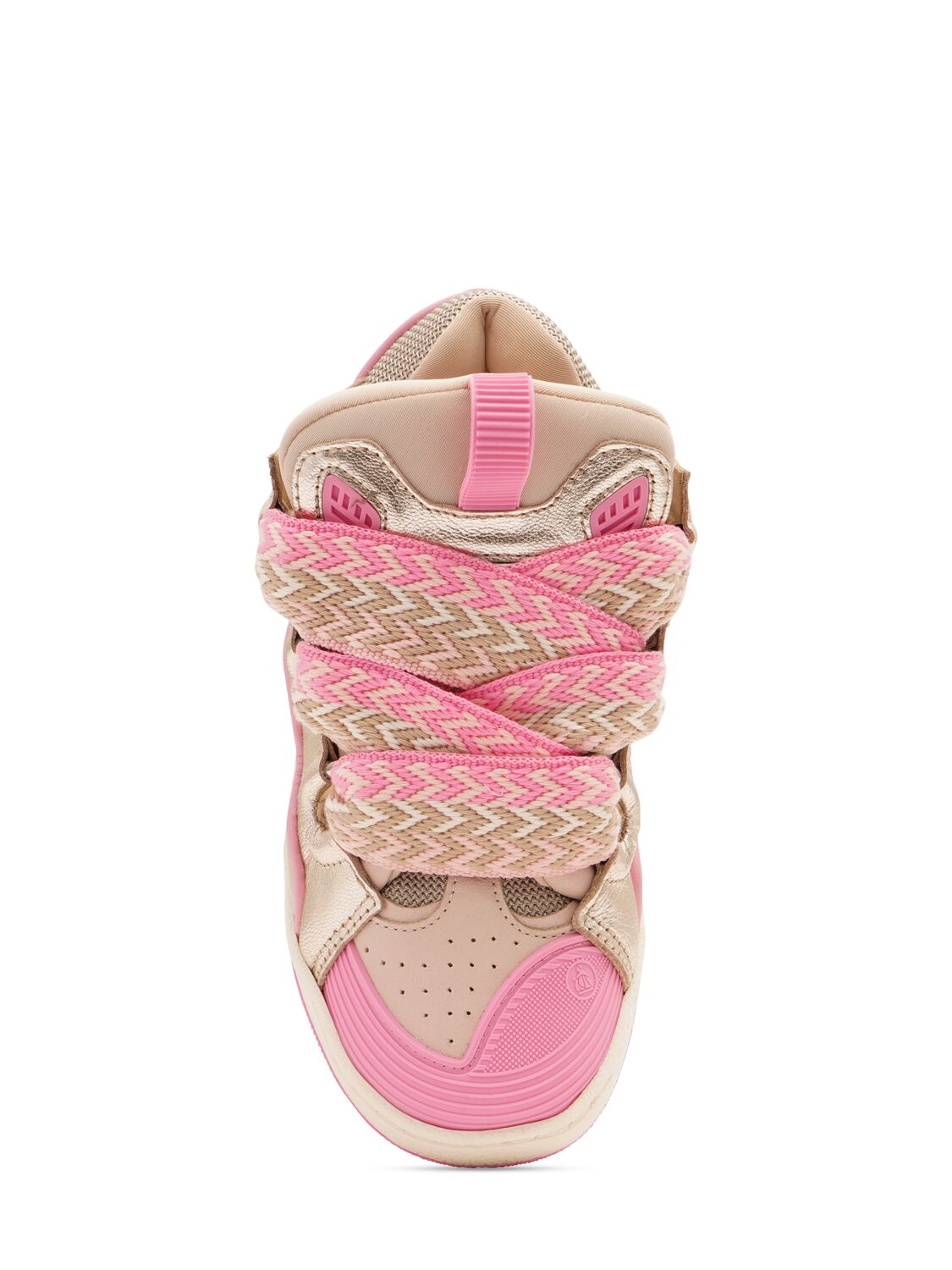 Shop Lanvin Tech Lace-up Sneakers In Pink