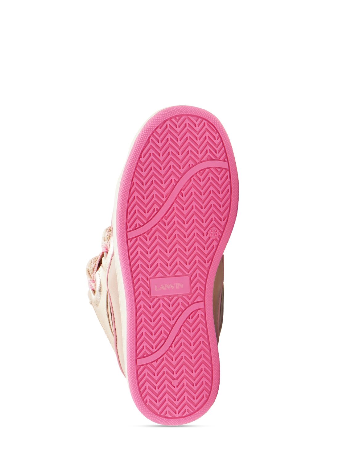 Shop Lanvin Tech Lace-up Sneakers In Pink
